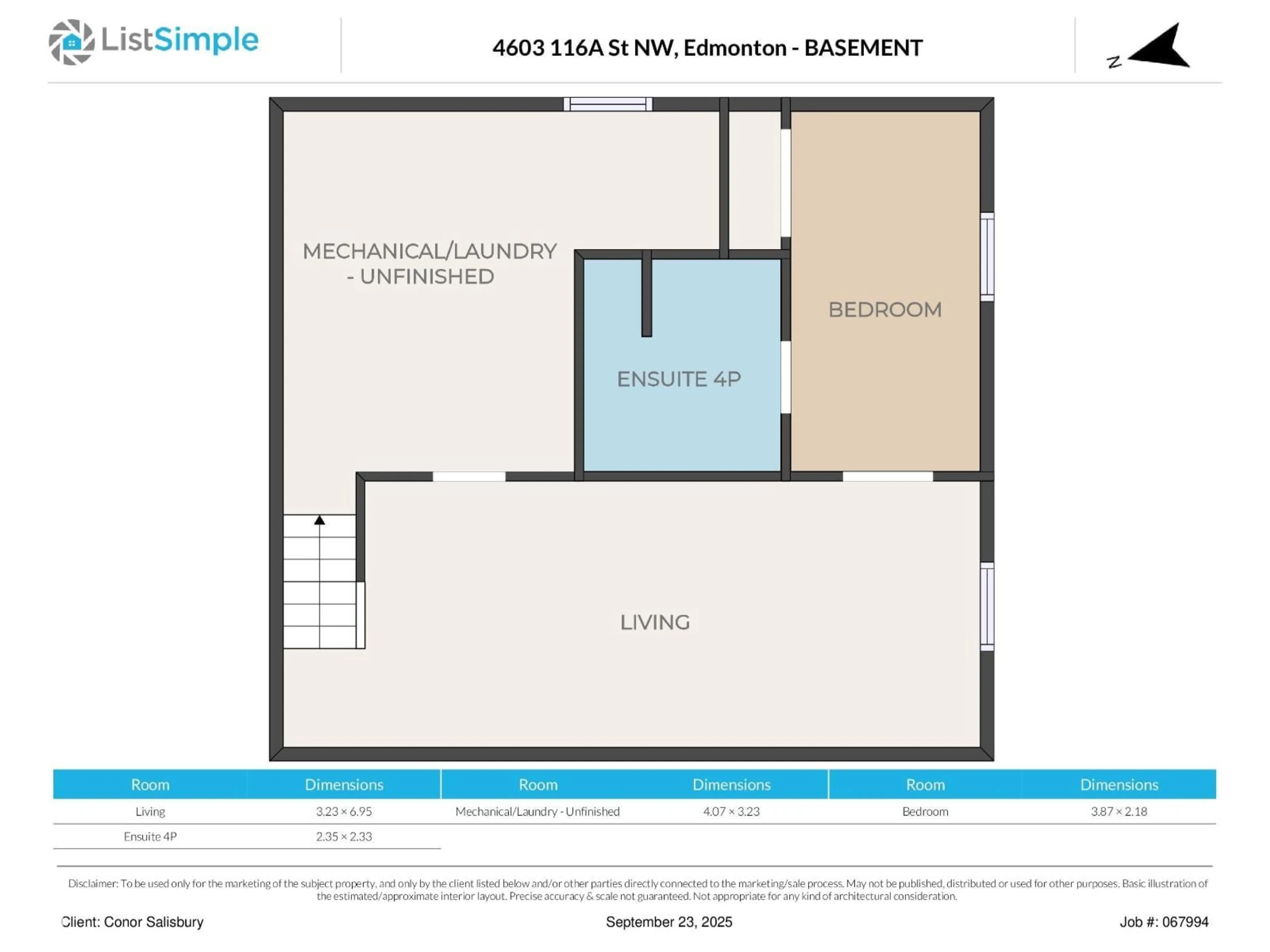 Floor plan for 4603 116A ST NW, Edmonton Alberta T6H3R3