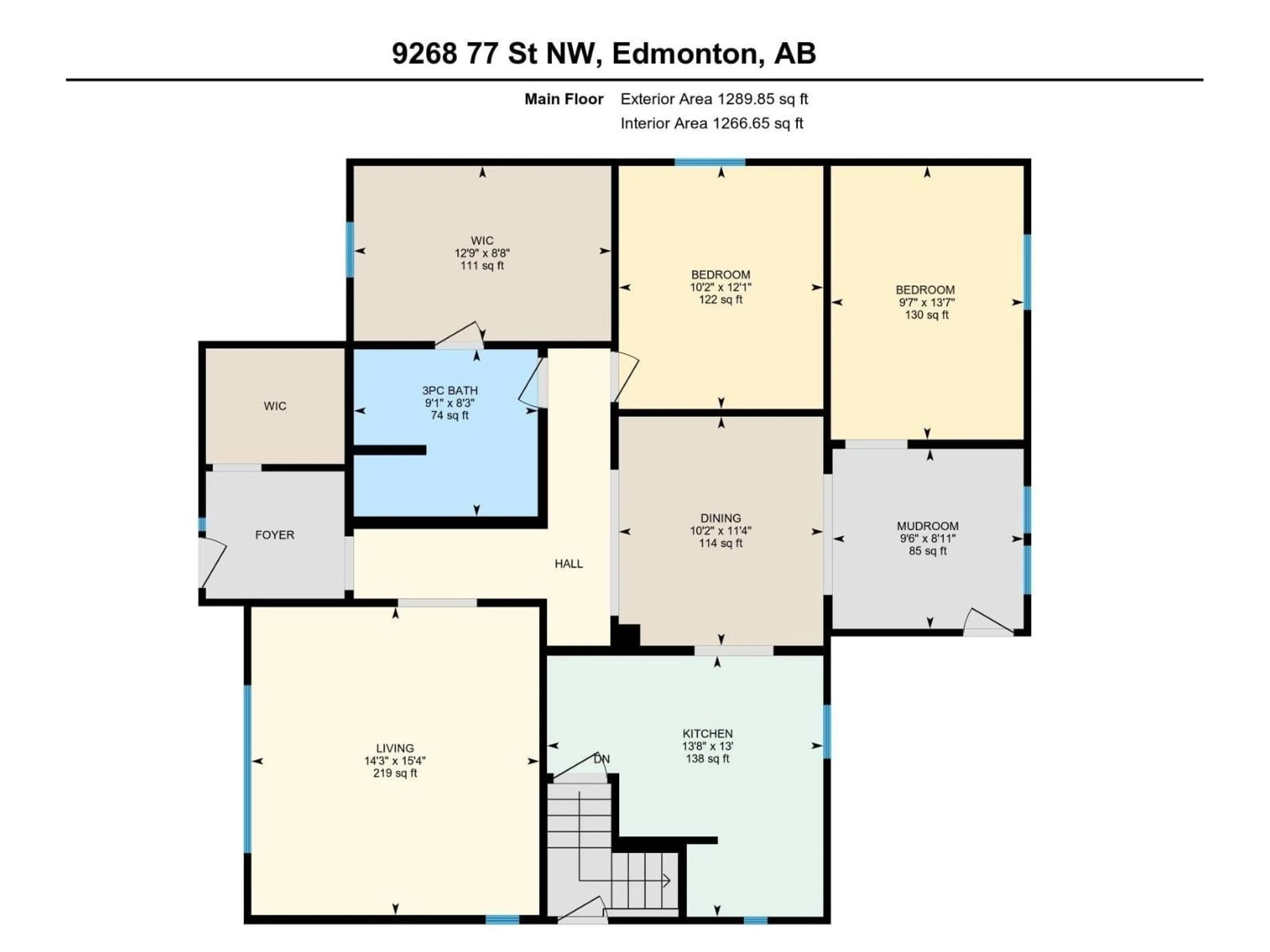 Floor plan for 9268 77 ST, Edmonton Alberta T6C2M1