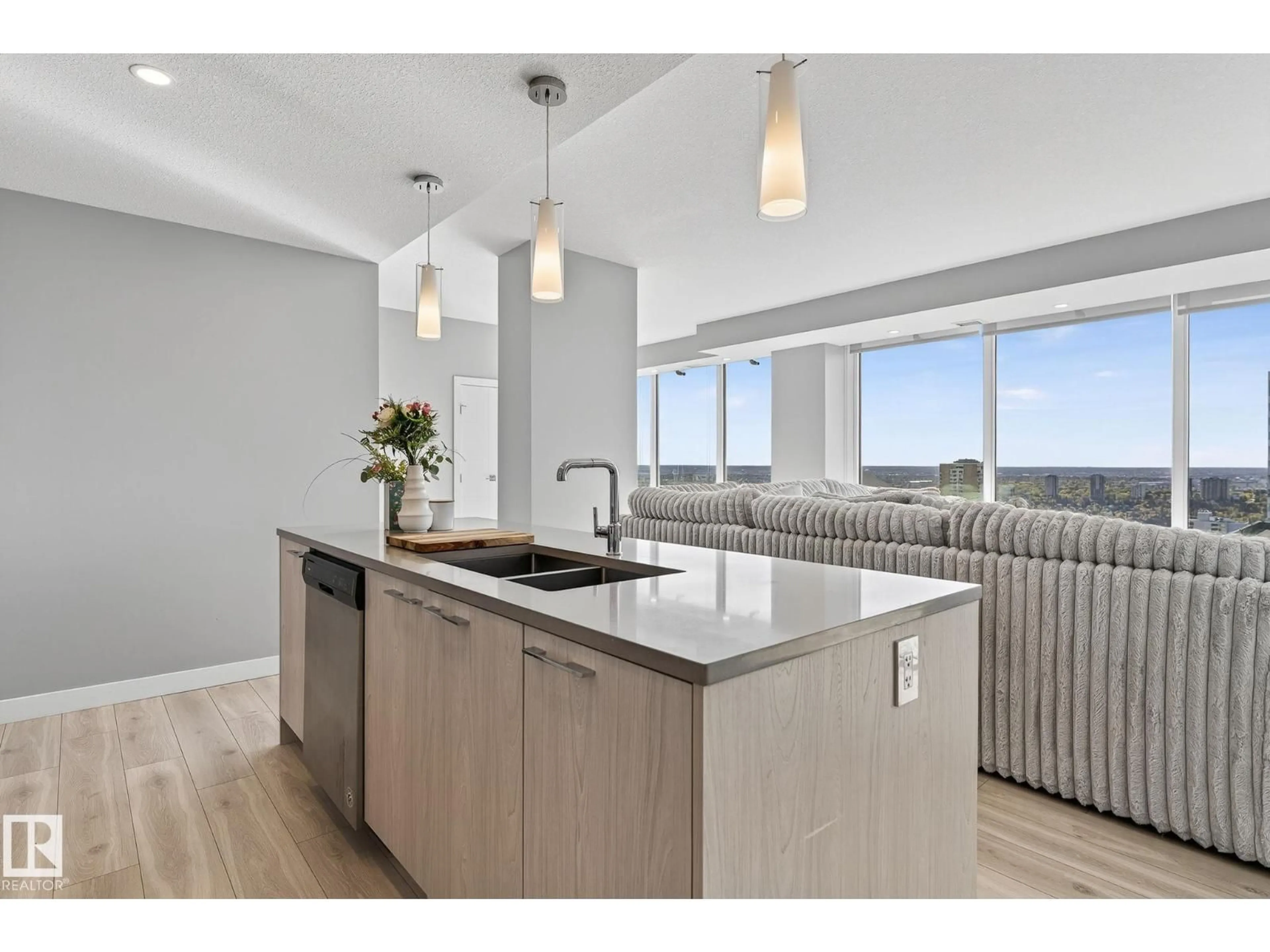 Open concept kitchen, unknown for 3100 10180 103 ST NW, Edmonton Alberta T5J0L1