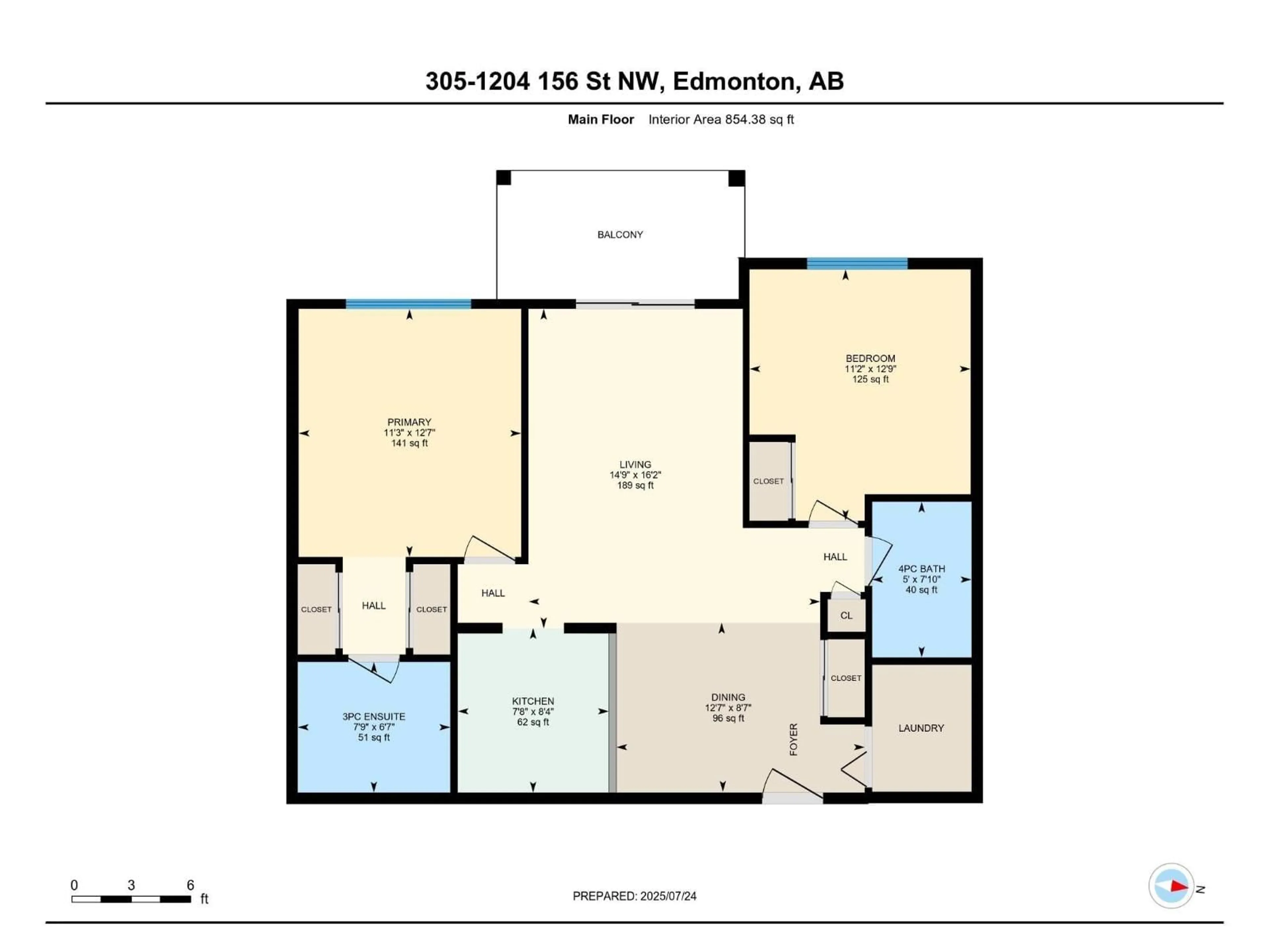 Floor plan for 305 - 1204 156 ST, Edmonton Alberta T6R0R6