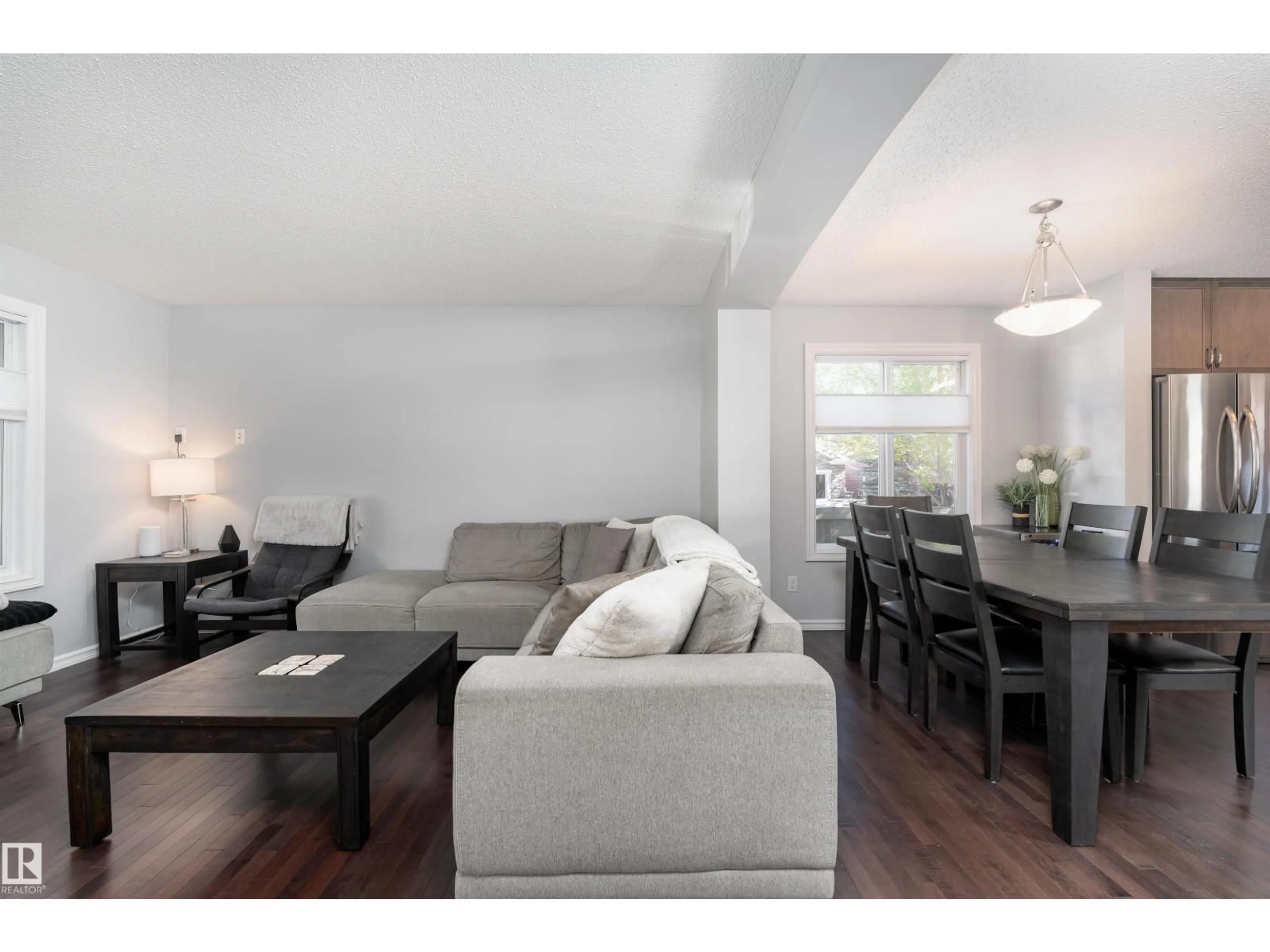 Living room with furniture, wood/laminate floor for SW - 3722 ALEXANDER CR, Edmonton Alberta T6W0W7
