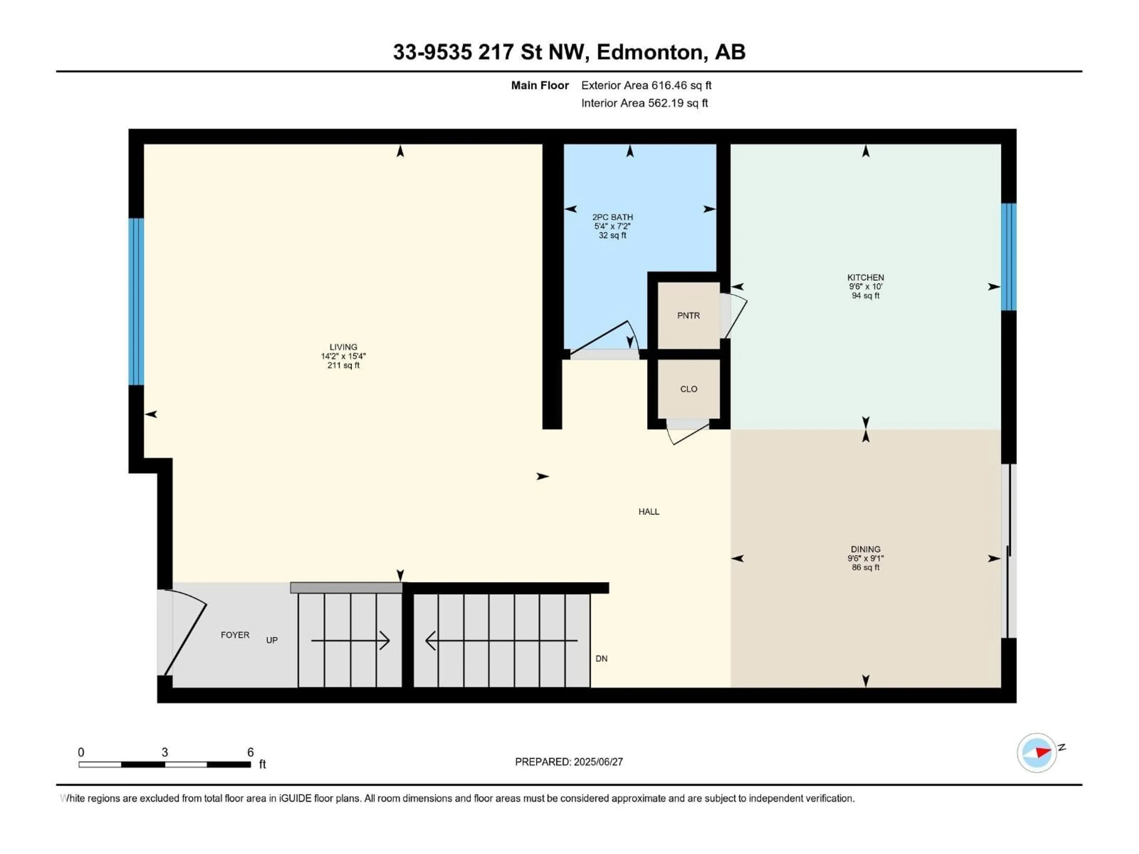 Floor plan for #33 - 9535 217 ST, Edmonton Alberta T5T4P5