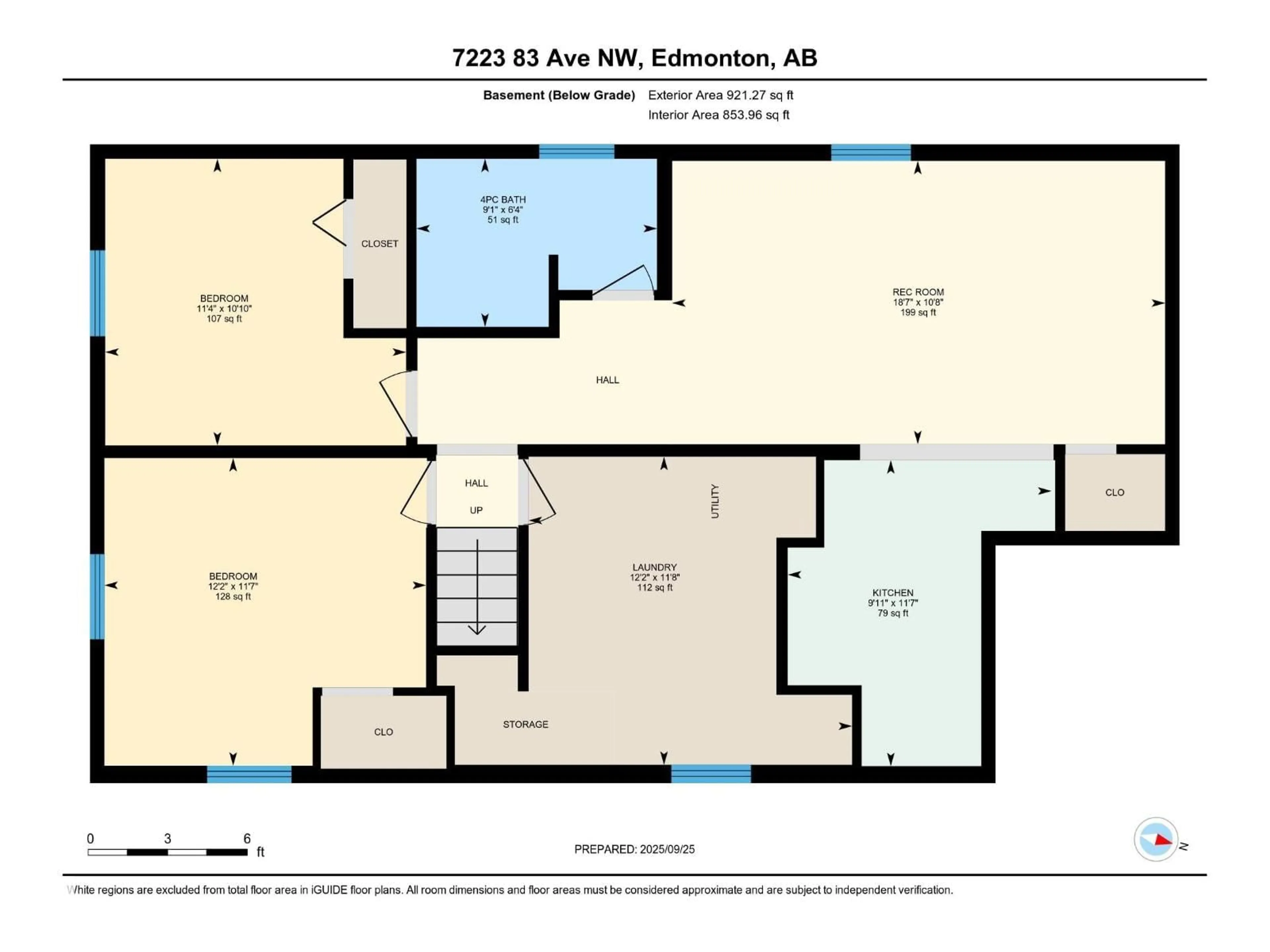 Floor plan for 7223 83 AV, Edmonton Alberta T6B0G7
