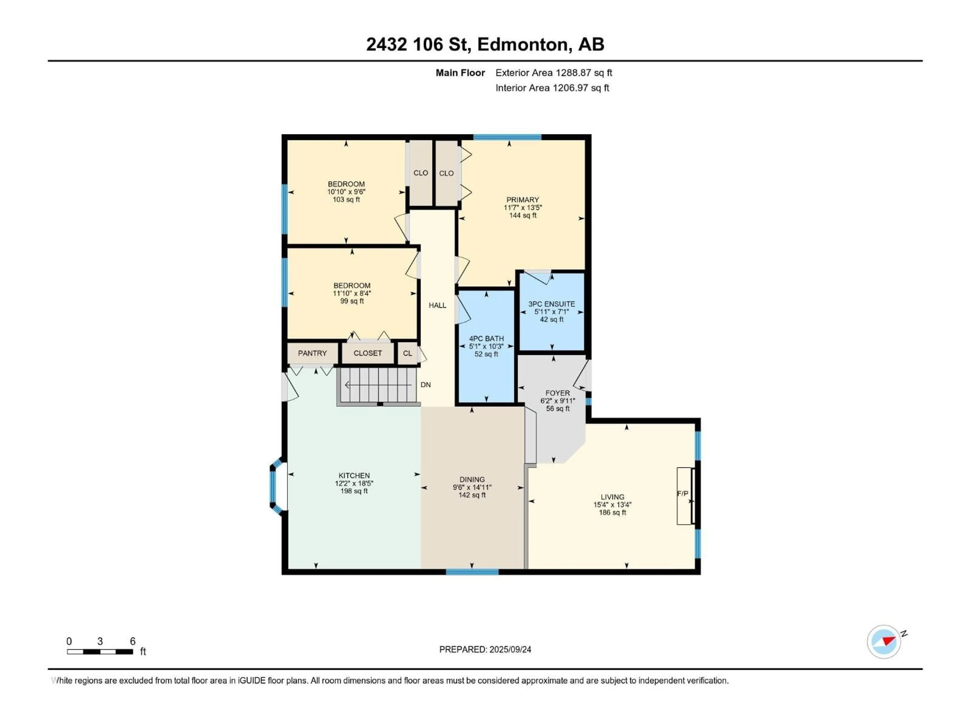 Floor plan for NW - 2432 106 ST, Edmonton Alberta T6J4K5