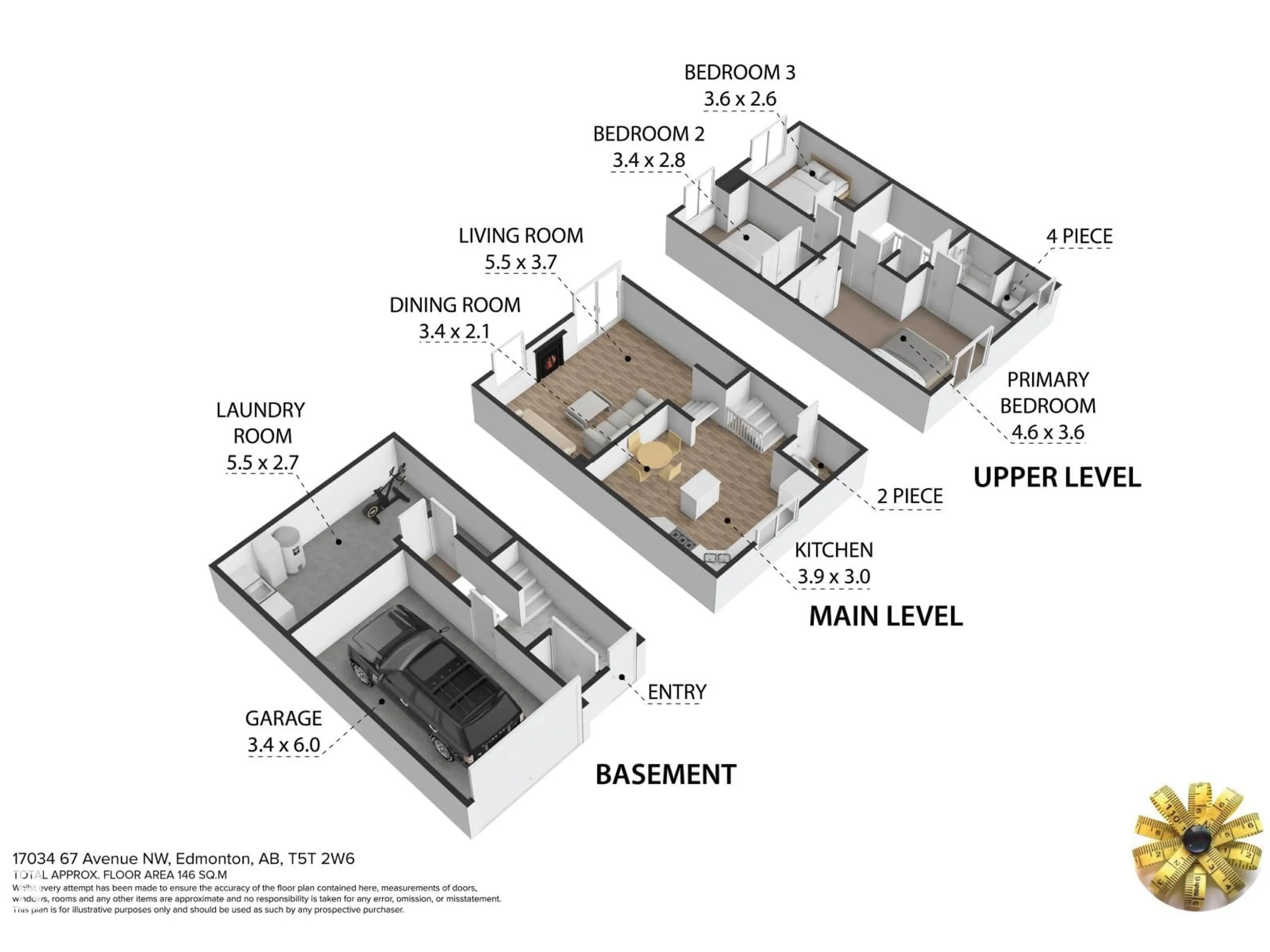 Floor plan for 17034 67 AV, Edmonton Alberta T5T1Y9