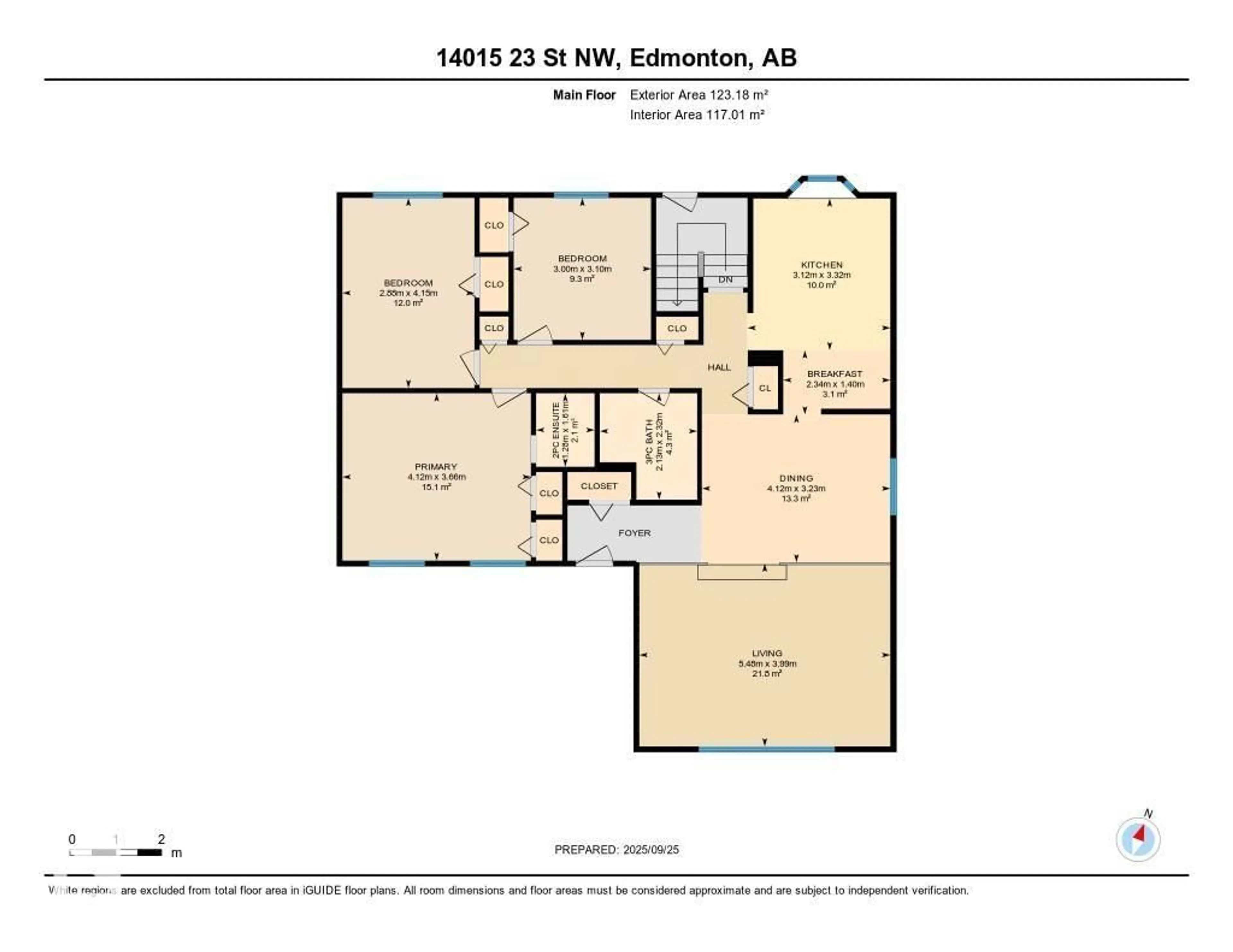 Floor plan for NW - 14015 23 ST, Edmonton Alberta T5Y1C3