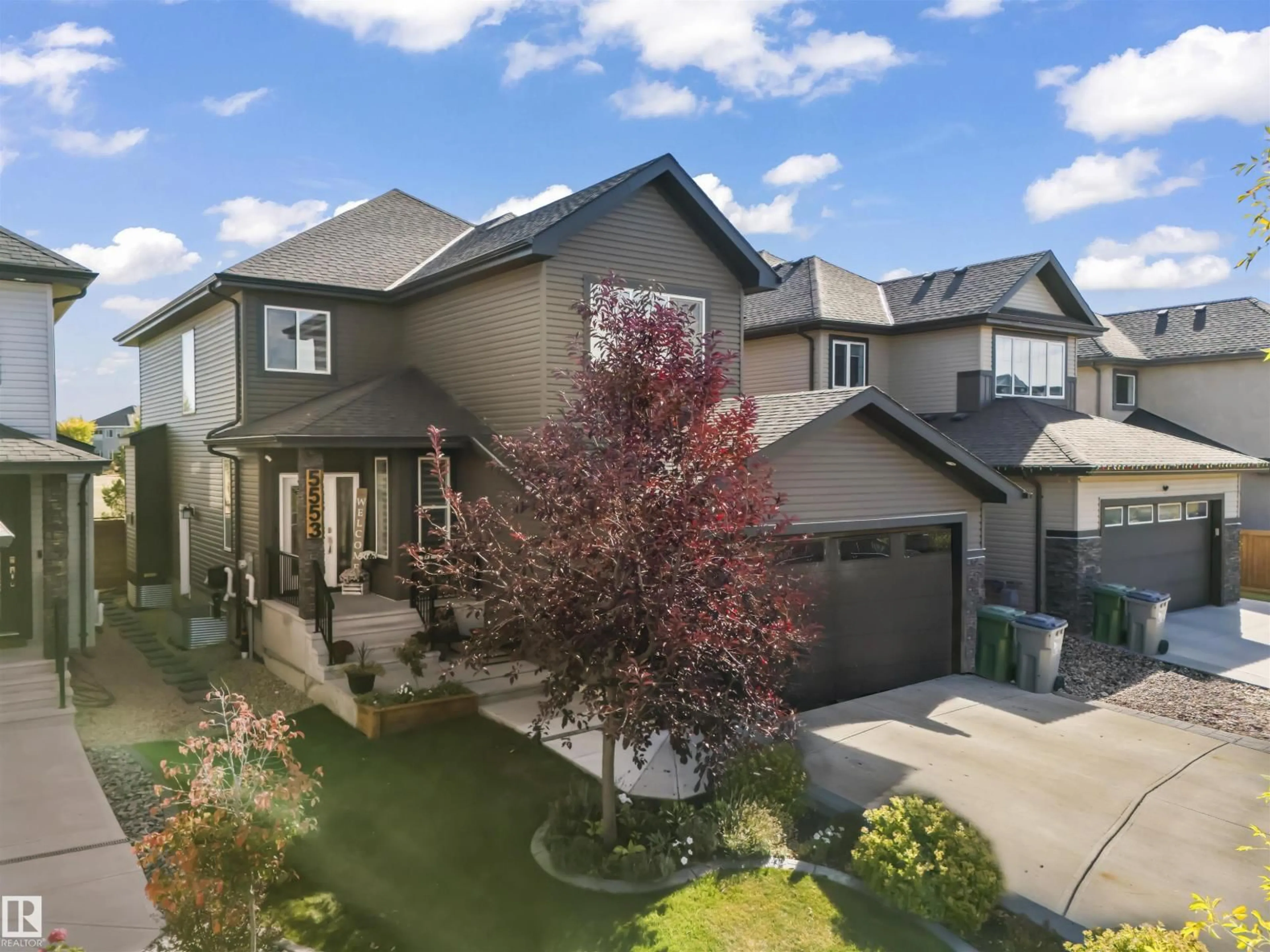A pic from outside/outdoor area/front of a property/back of a property/a pic from drone, street for 5553 POIRIER WY, Beaumont Alberta T4X2B3