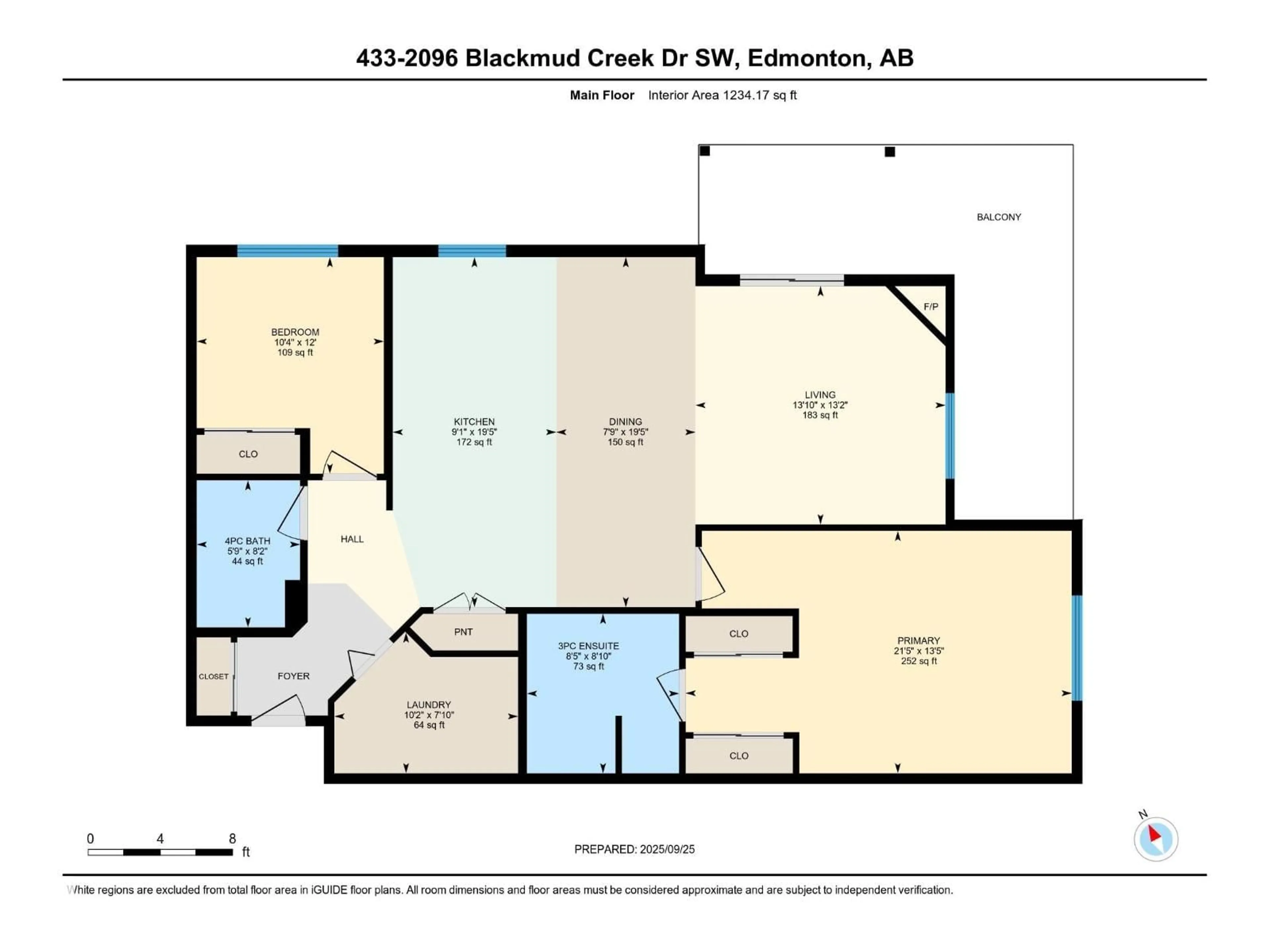 Floor plan for #433 - 2096 BLACKMUD CREEK DR, Edmonton Alberta T6W0G1