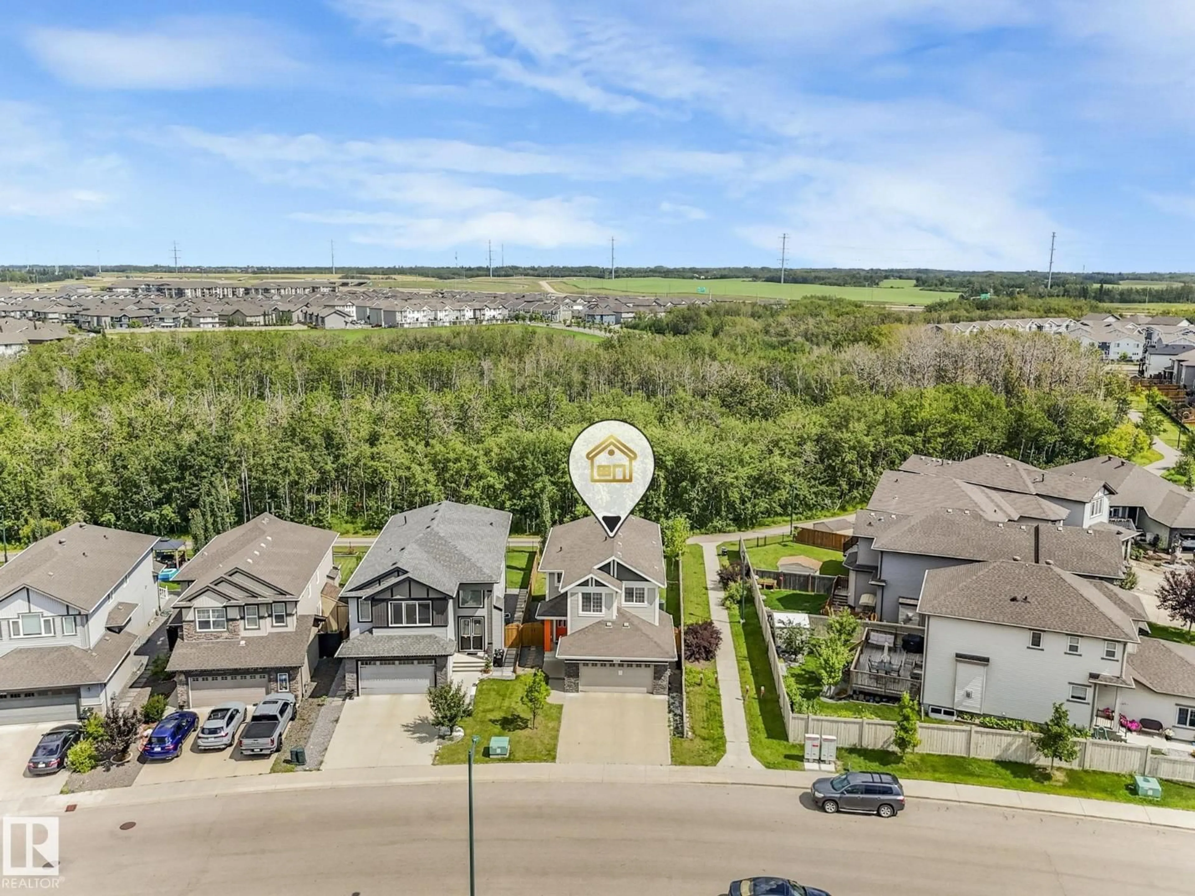 A pic from outside/outdoor area/front of a property/back of a property/a pic from drone, water/lake/river/ocean view for 3683 8 ST, Edmonton Alberta T6T0S3
