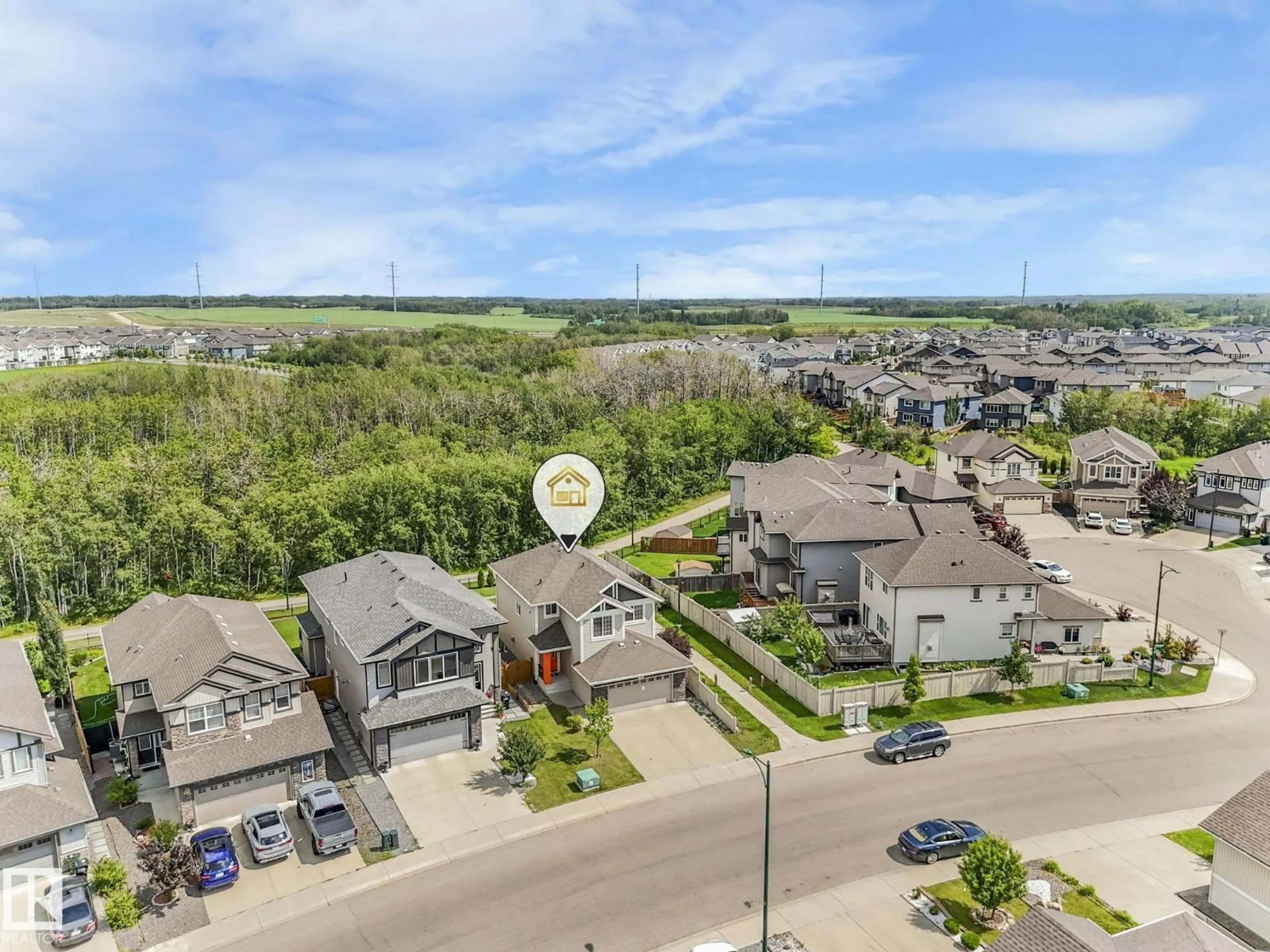 A pic from outside/outdoor area/front of a property/back of a property/a pic from drone, water/lake/river/ocean view for 3683 8 ST, Edmonton Alberta T6T0S3