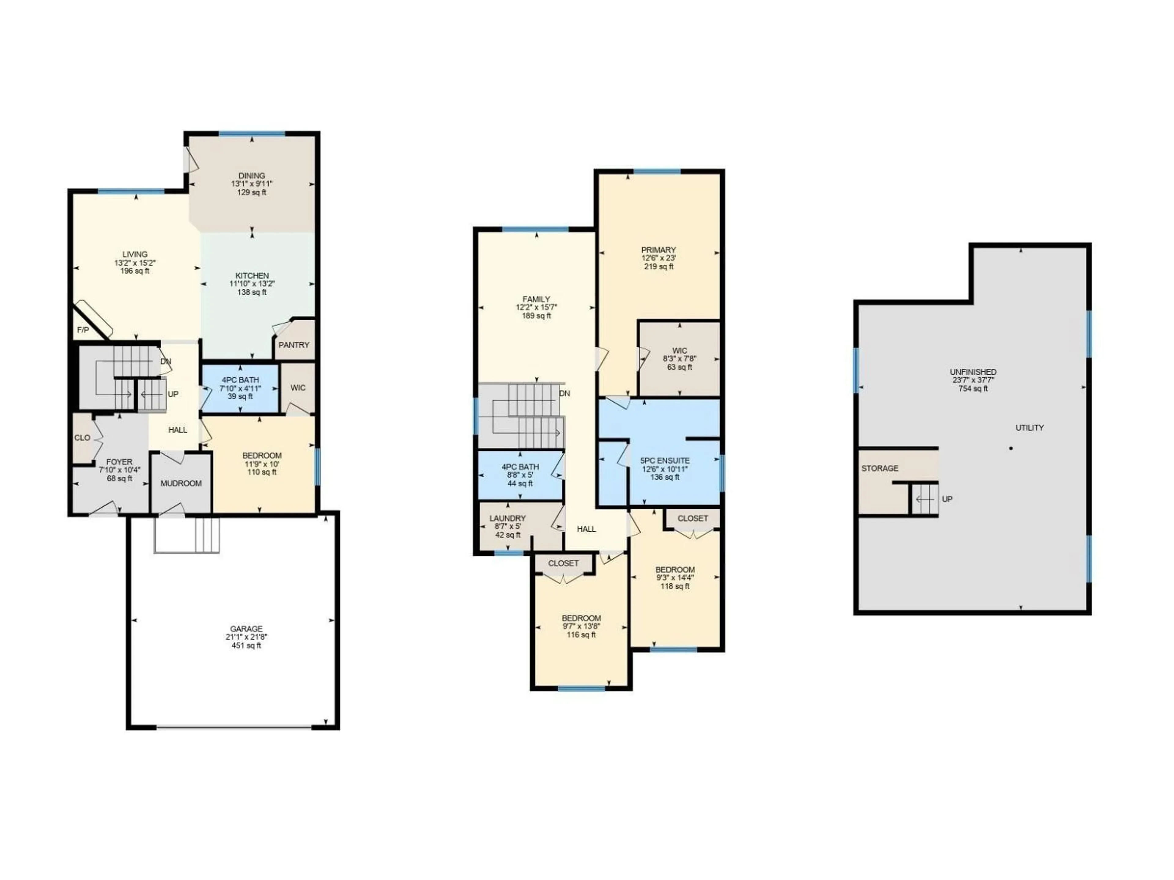 Floor plan for 3683 8 ST, Edmonton Alberta T6T0S3