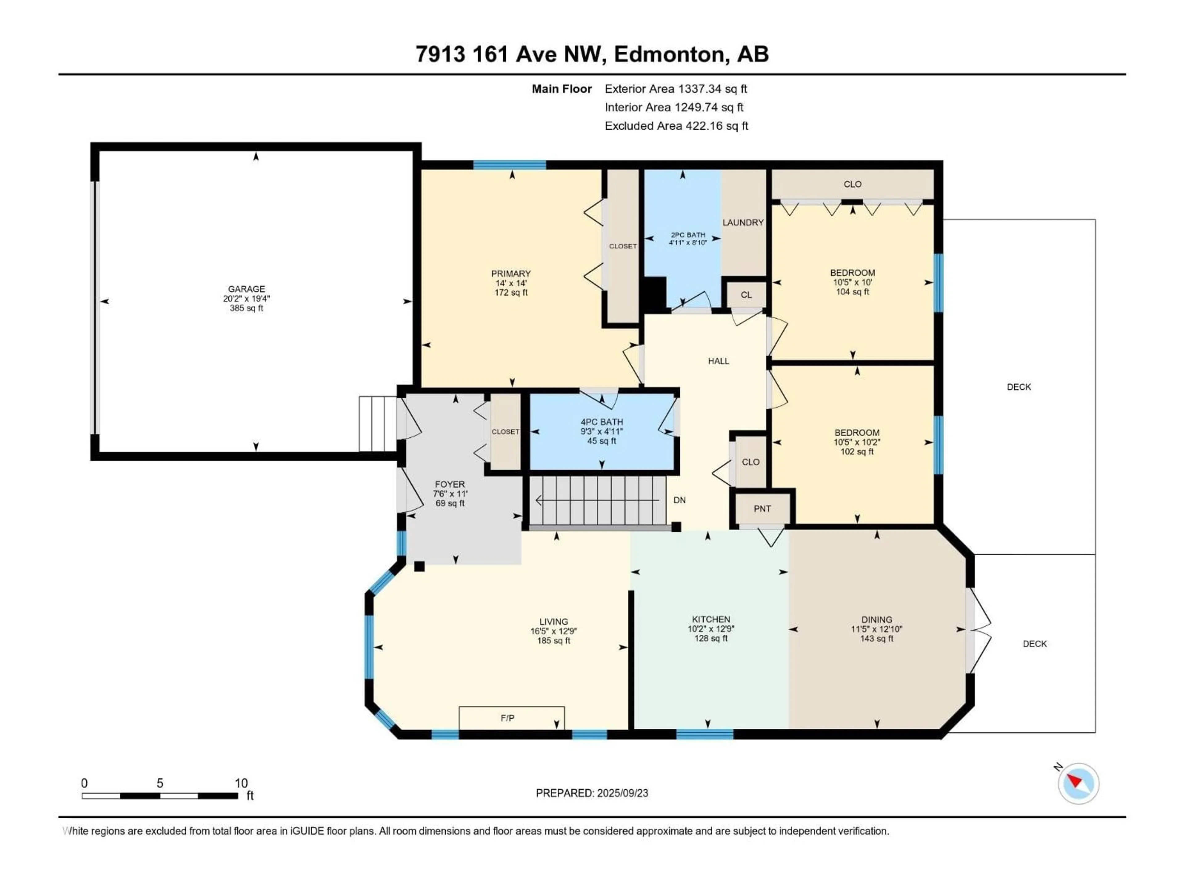 Floor plan for 7913 161 AV, Edmonton Alberta T5Z3E9