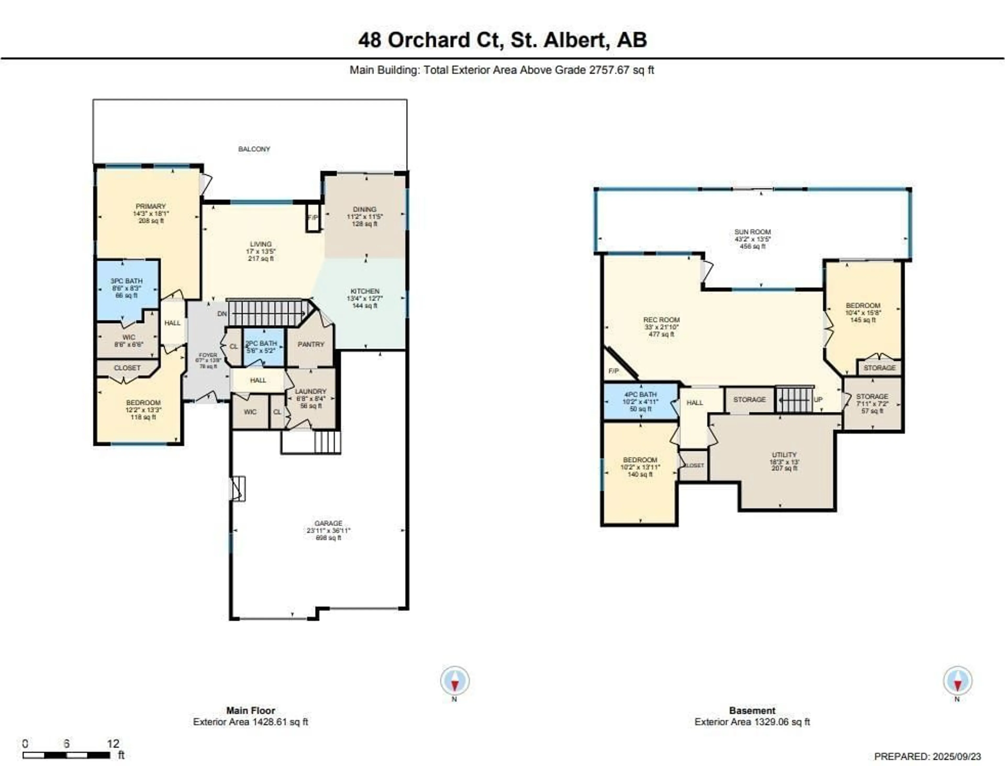 Floor plan for 48 ORCHARD CO, St. Albert Alberta T8N4K2