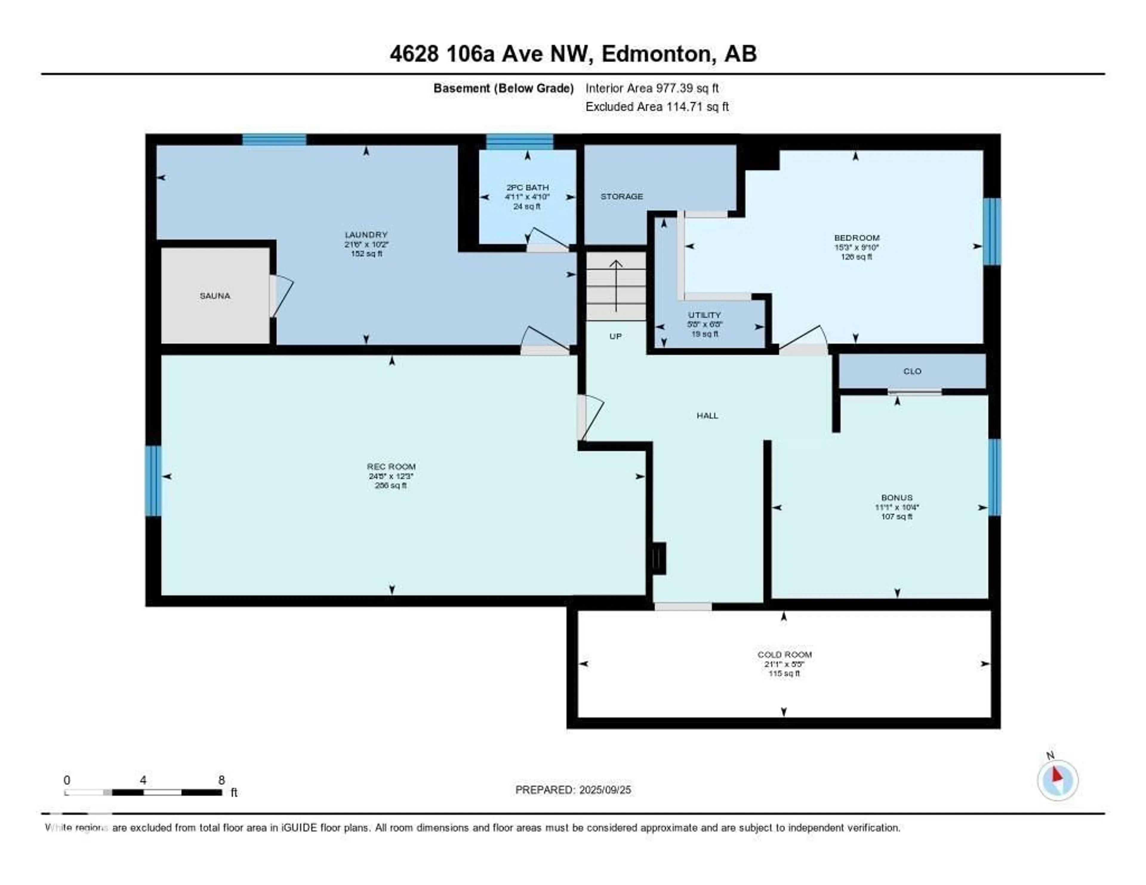 Floor plan for 4628 106A AV, Edmonton Alberta T6A1J4