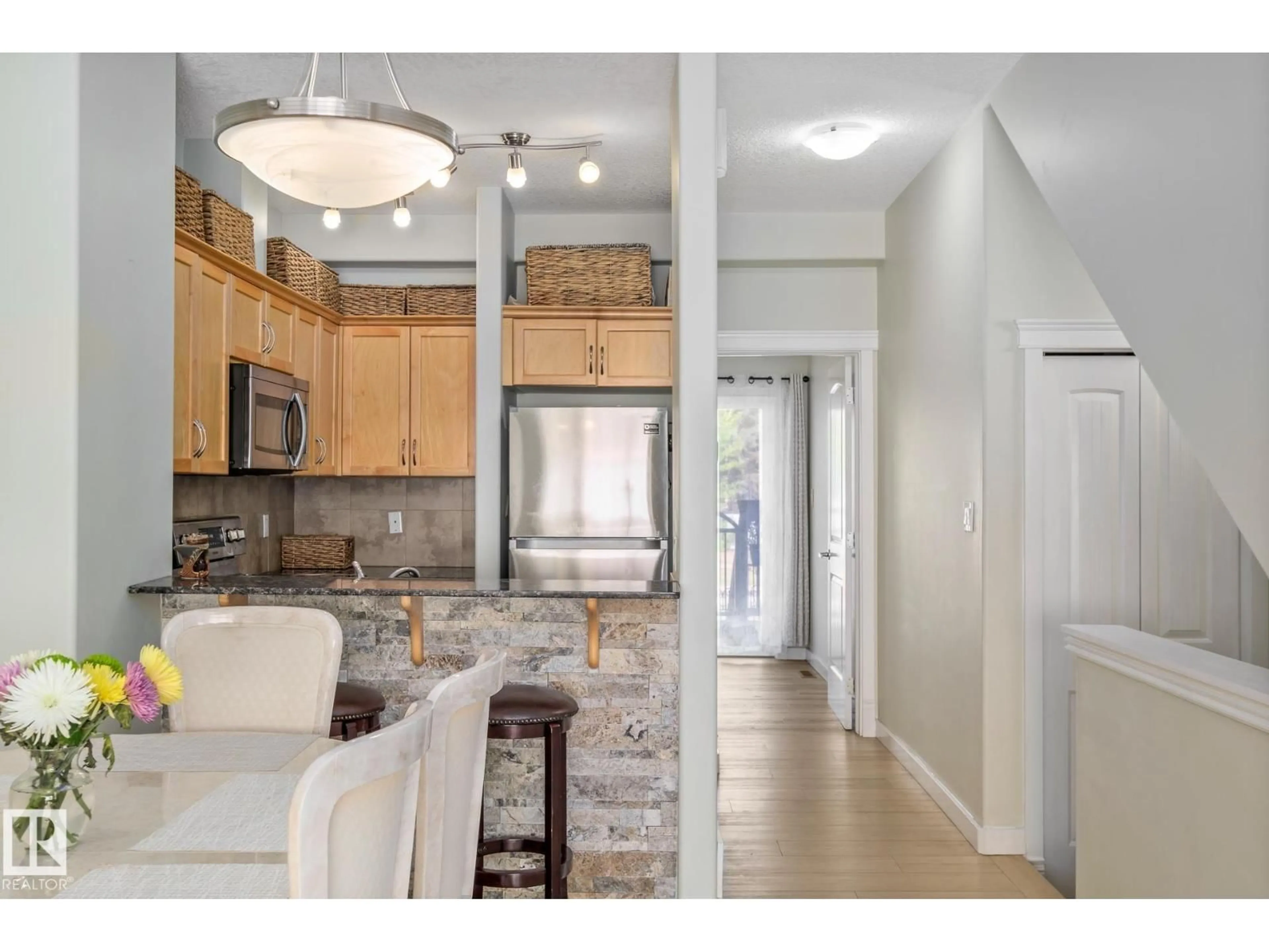 Open concept kitchen, ceramic/tile floor for 33 - 13215 153 AV, Edmonton Alberta T6V0B6
