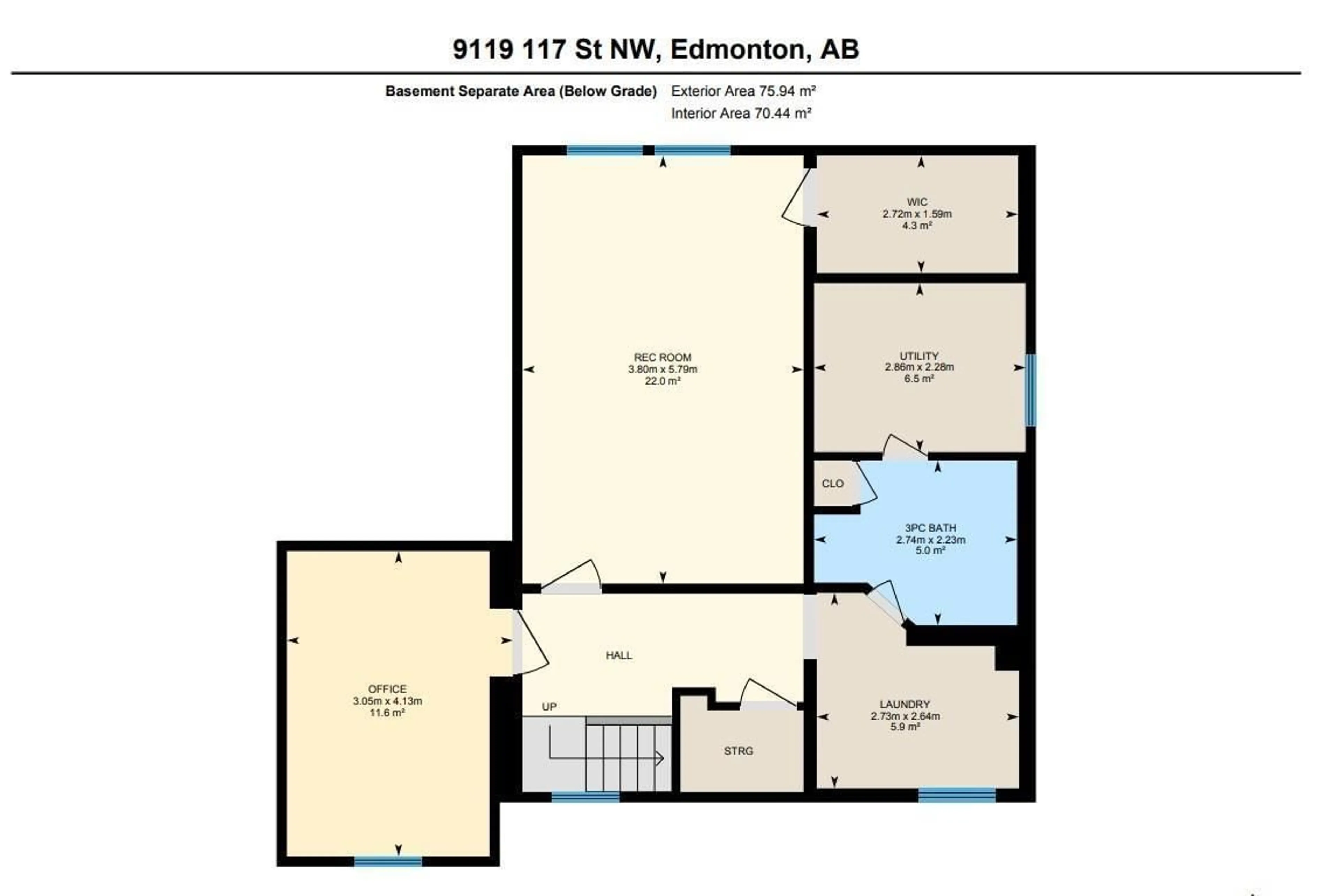 Floor plan for NW - 9119 117 ST, Edmonton Alberta T6G1S1