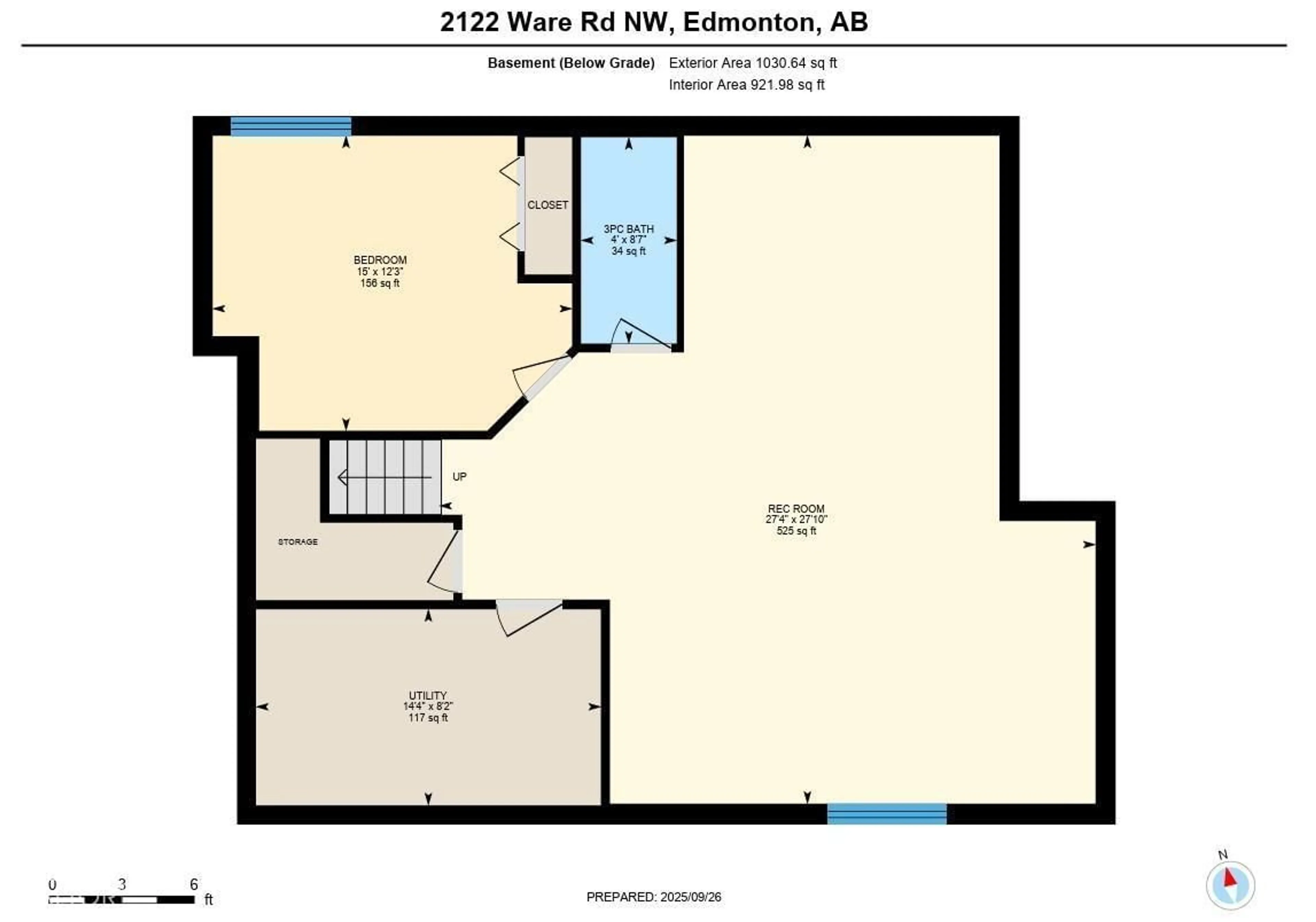 Floor plan for 2122 WARE RD, Edmonton Alberta T6W2T9