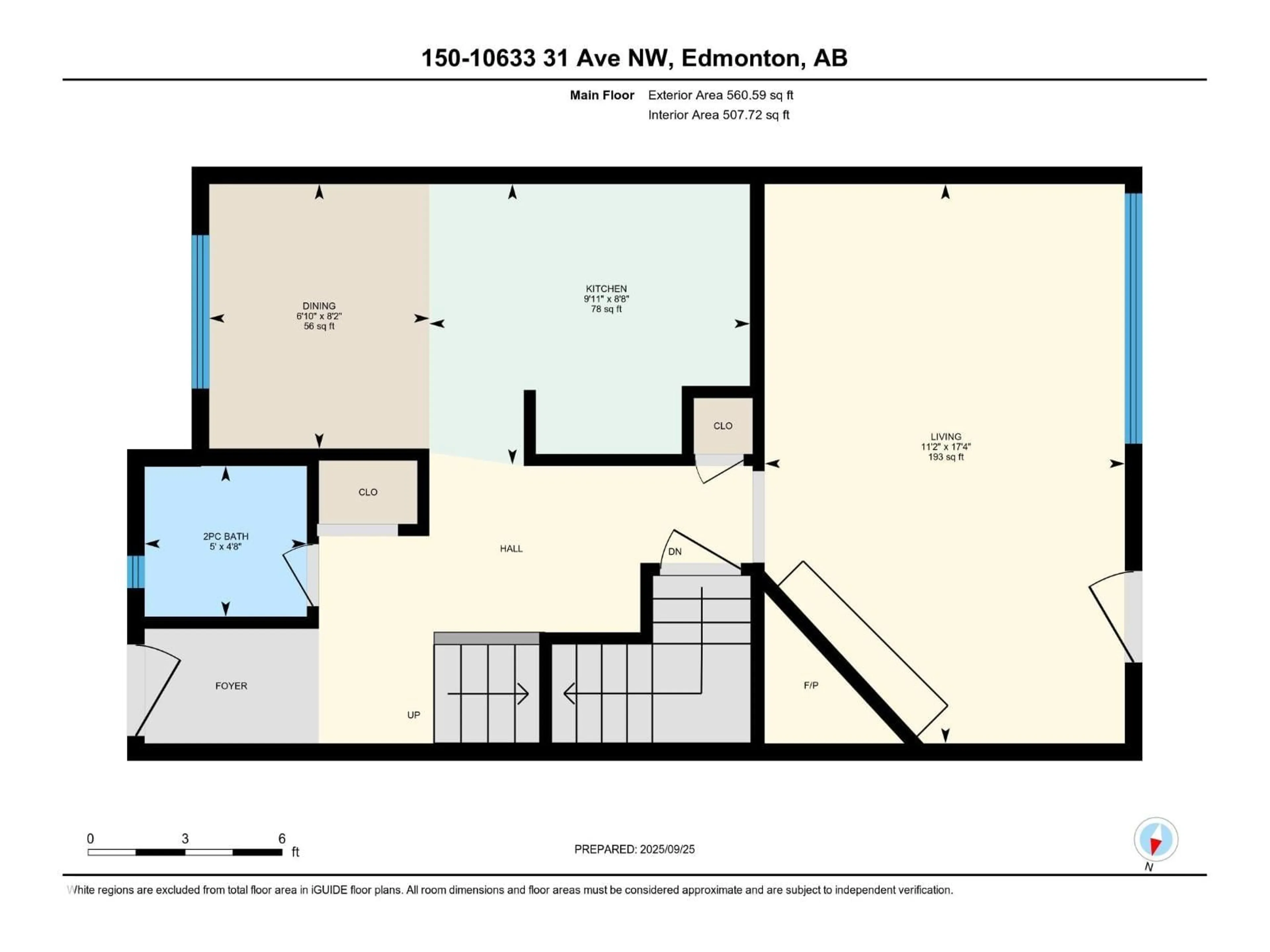 Floor plan for 150 10633 31 AV NW, Edmonton Alberta T6J4N4