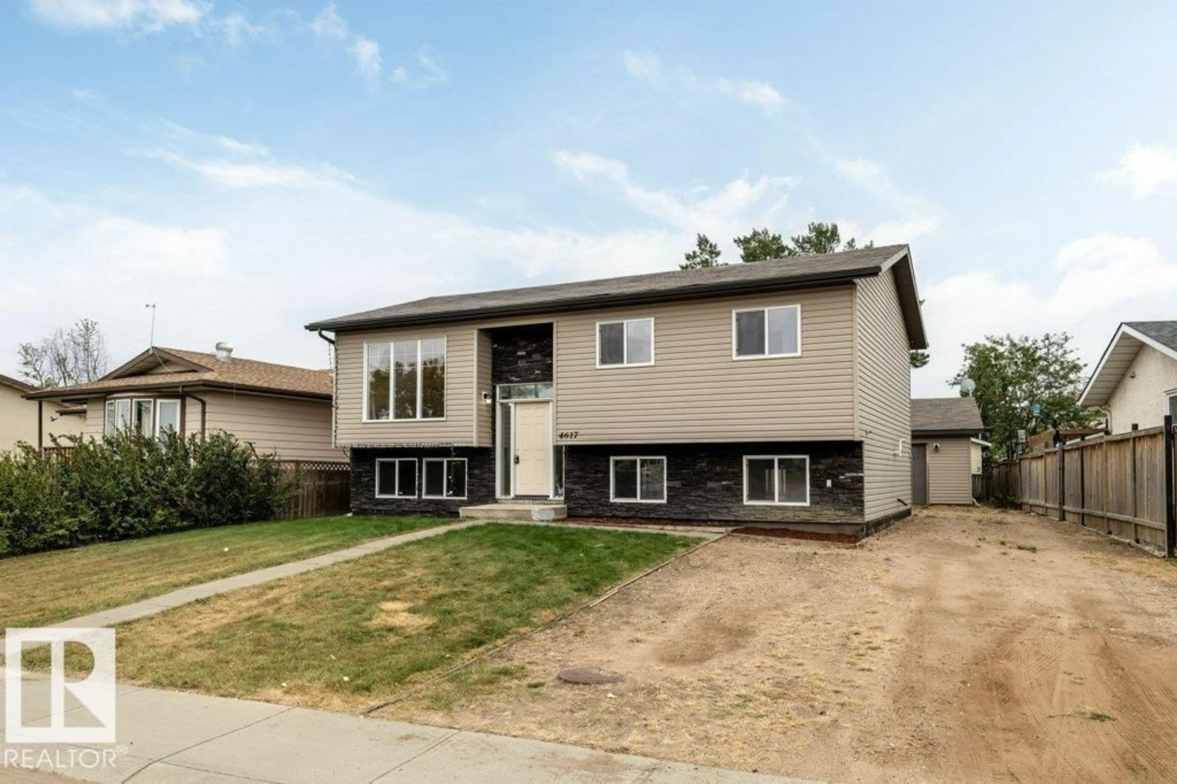 Home with vinyl exterior material, street for 4617 54 AV, Bruderheim Alberta T0B0S0