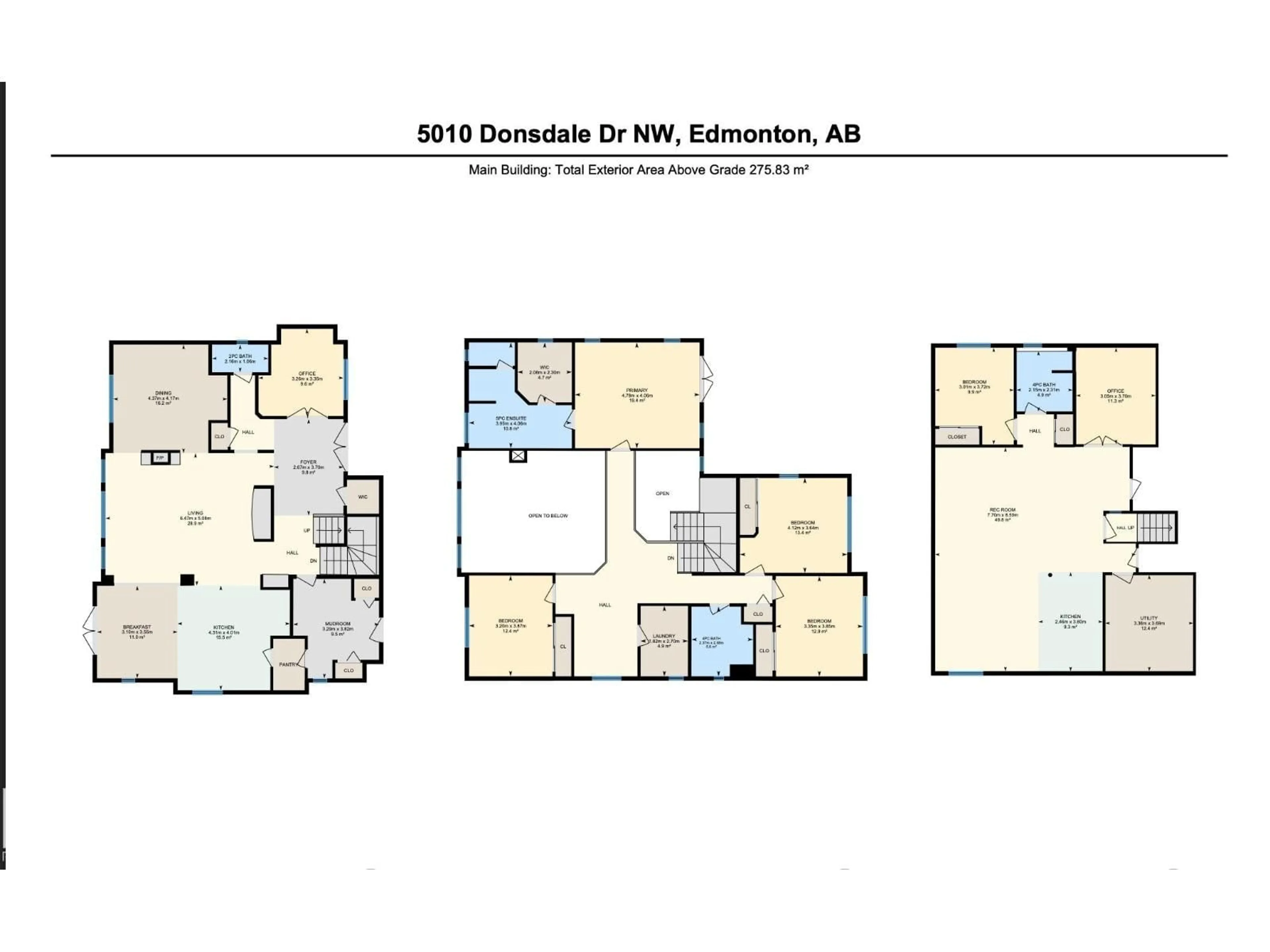 Floor plan for 5010 DONSDALE DR, Edmonton Alberta T6M2V2