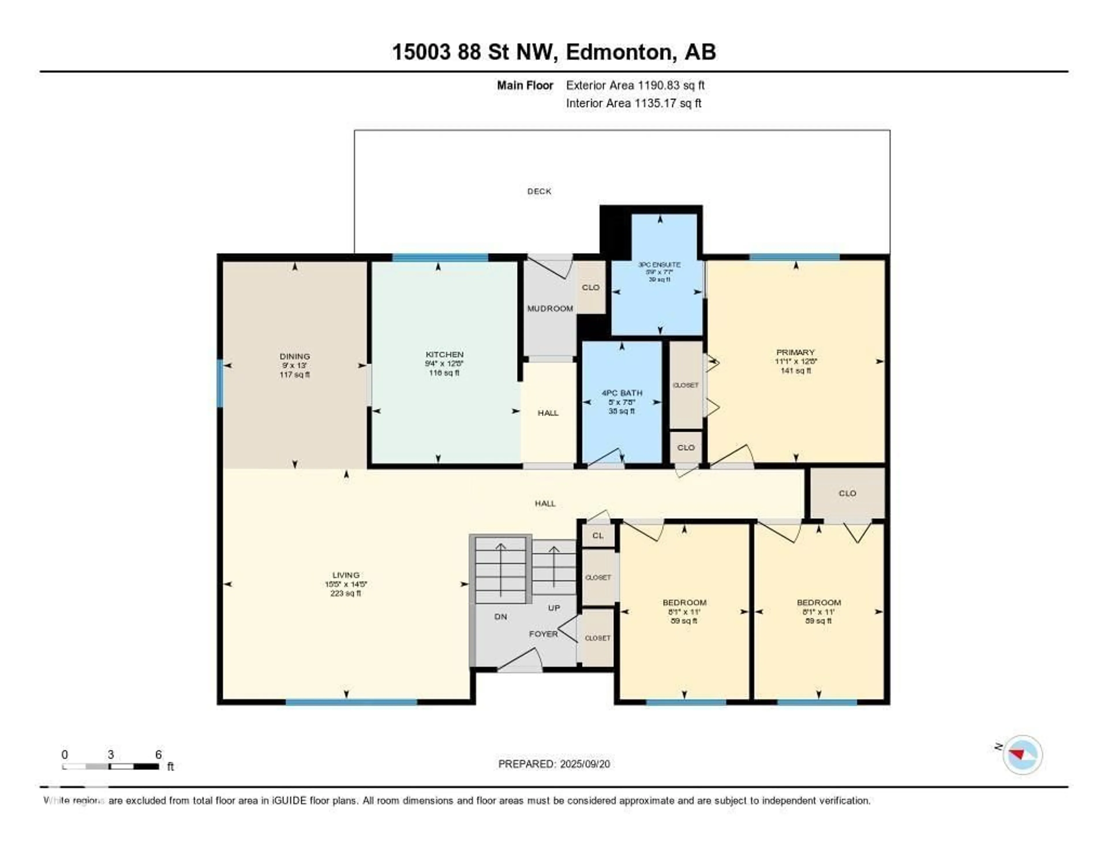 Floor plan for 15003 88 ST, Edmonton Alberta T5E5F9