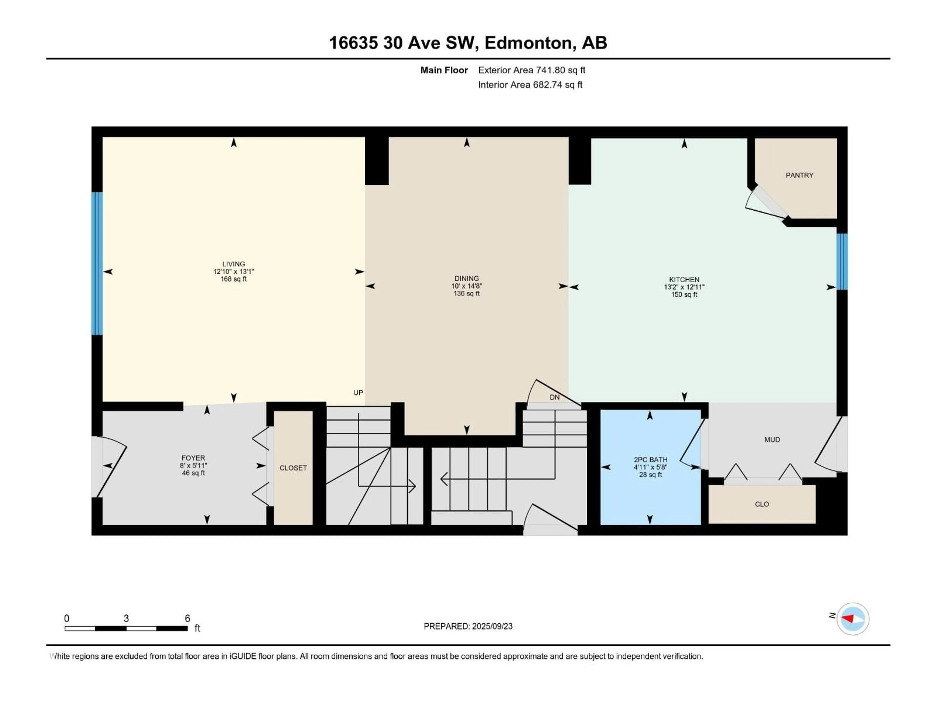 Floor plan for 16635 30 AV, Edmonton Alberta T6W4P9