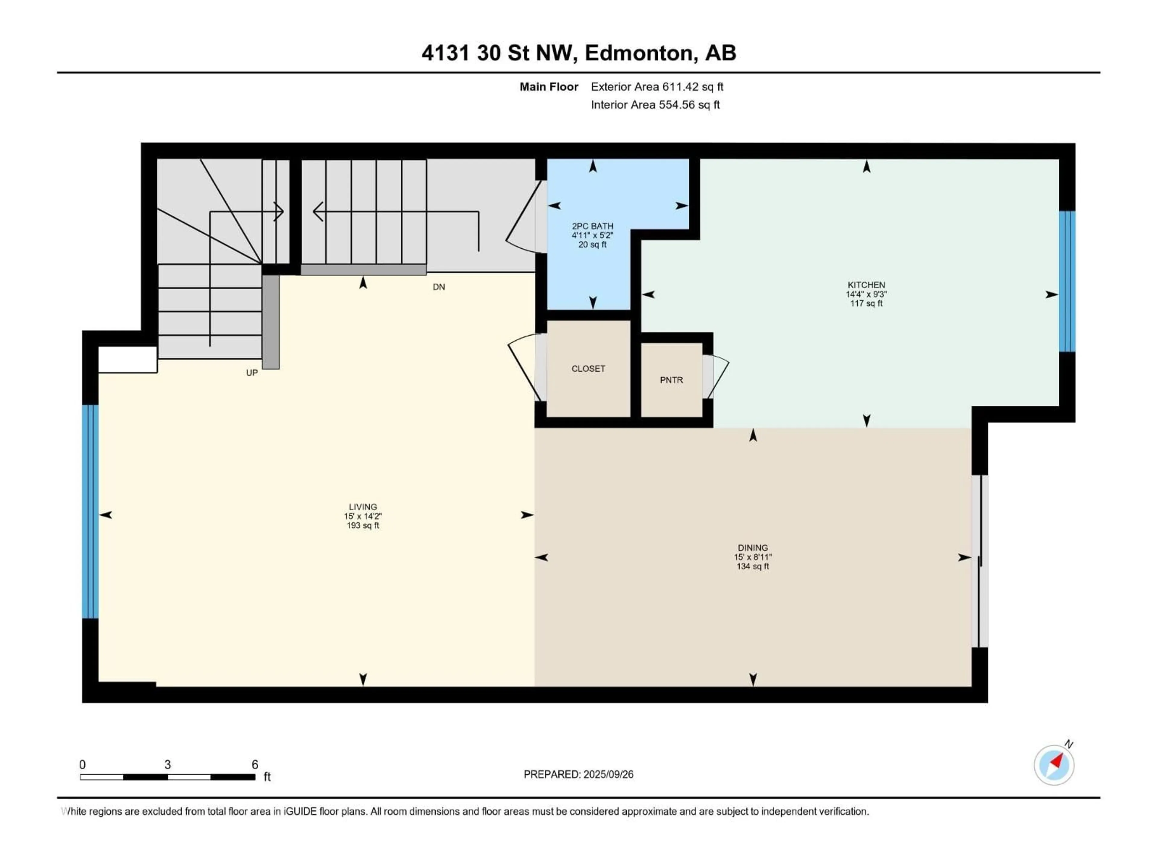 Floor plan for 4131 30 ST, Edmonton Alberta T6T2G9