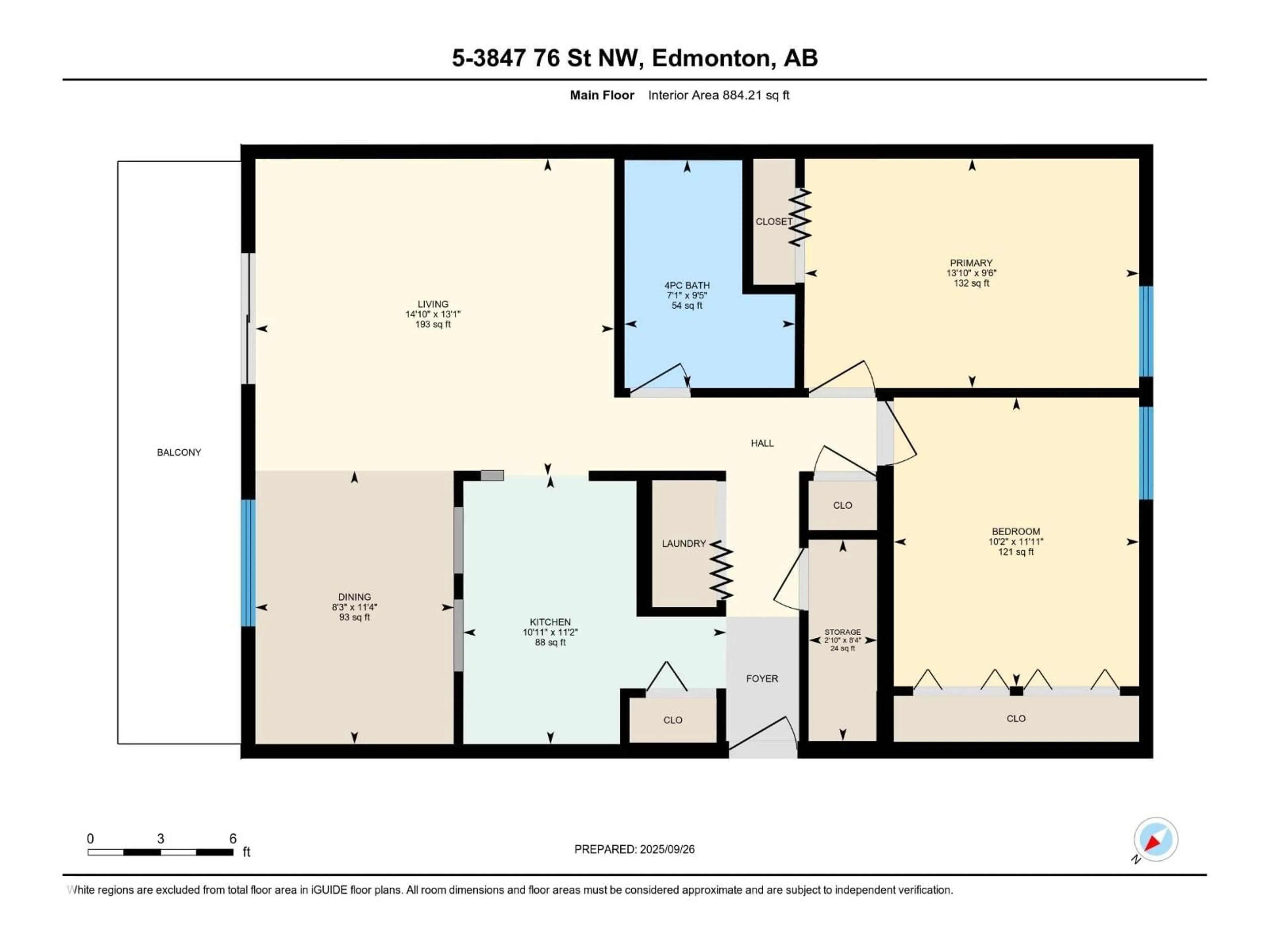 Floor plan for 5 - 3847 76 ST, Edmonton Alberta T6K2P9
