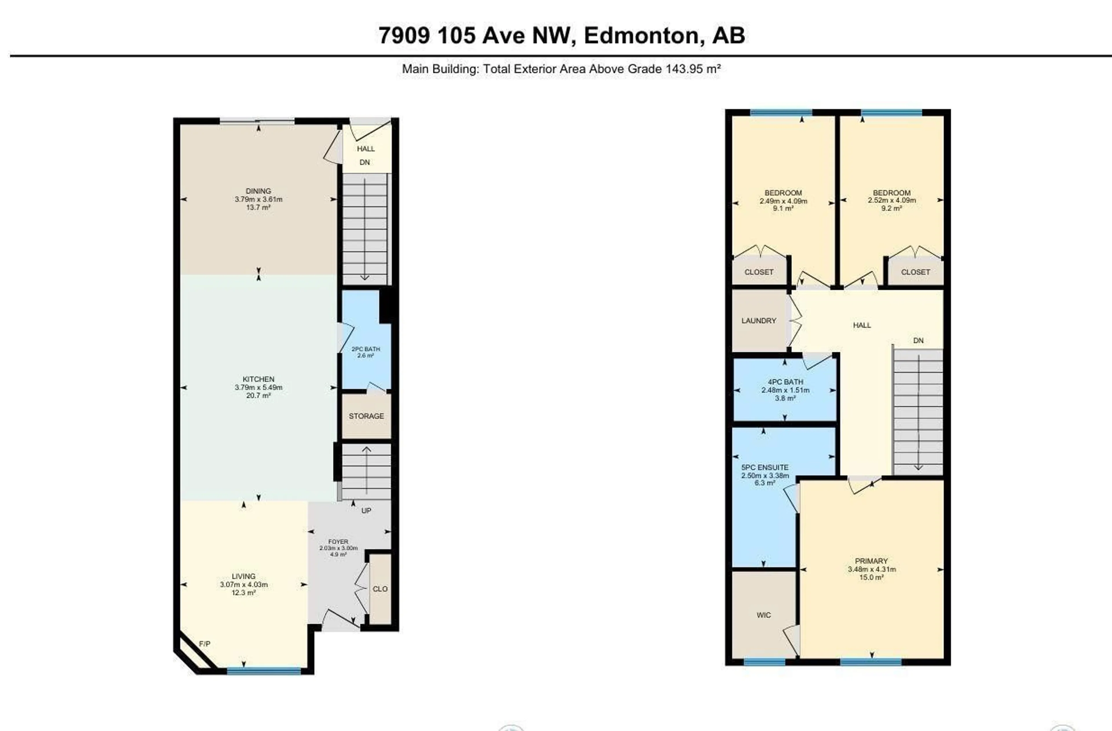 Floor plan for 7909 105 AV NW, Edmonton Alberta T6A3G9