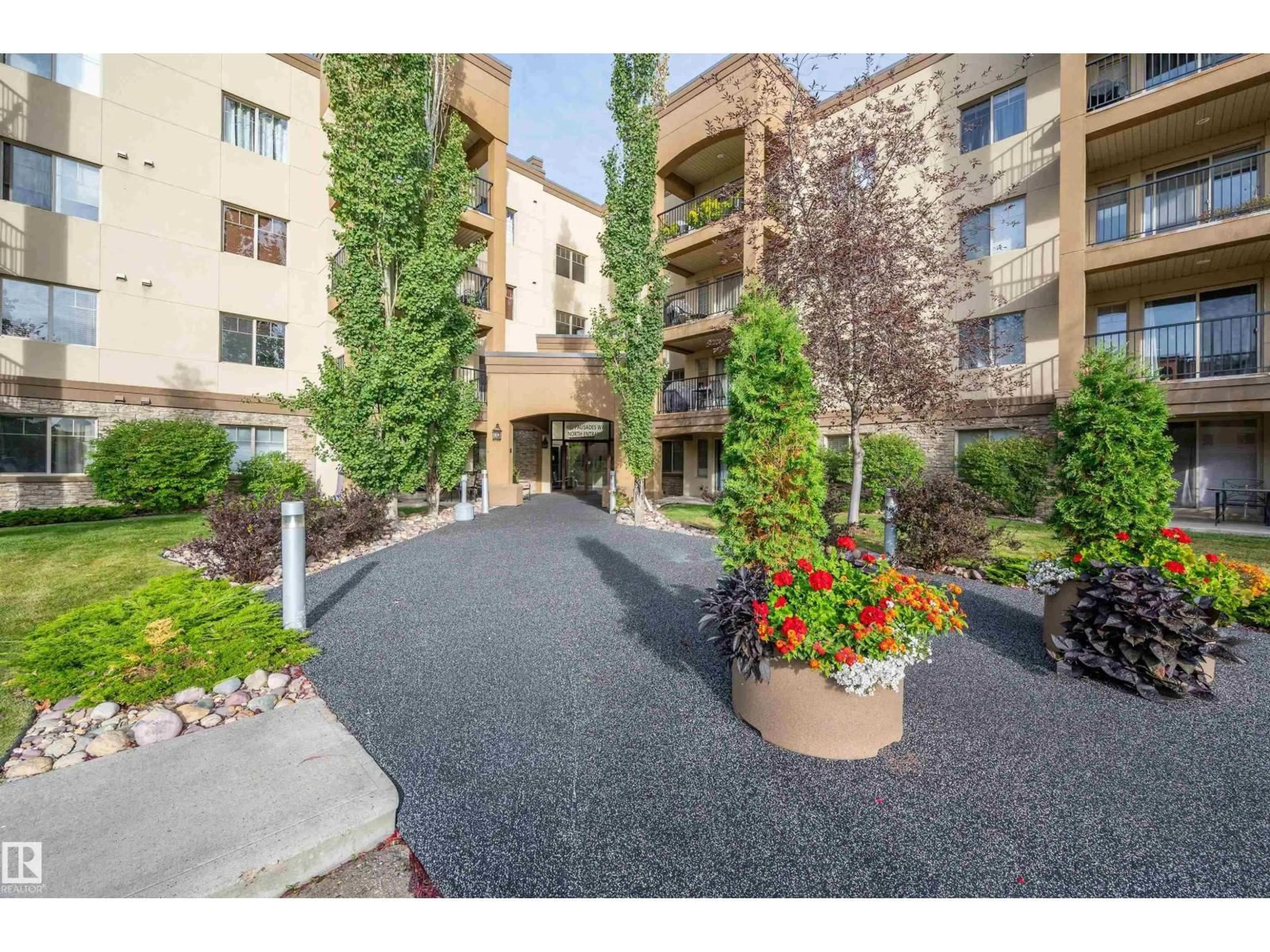 Patio, street for #311 - 400 PALISADES WY, Sherwood Park Alberta T8H0H4