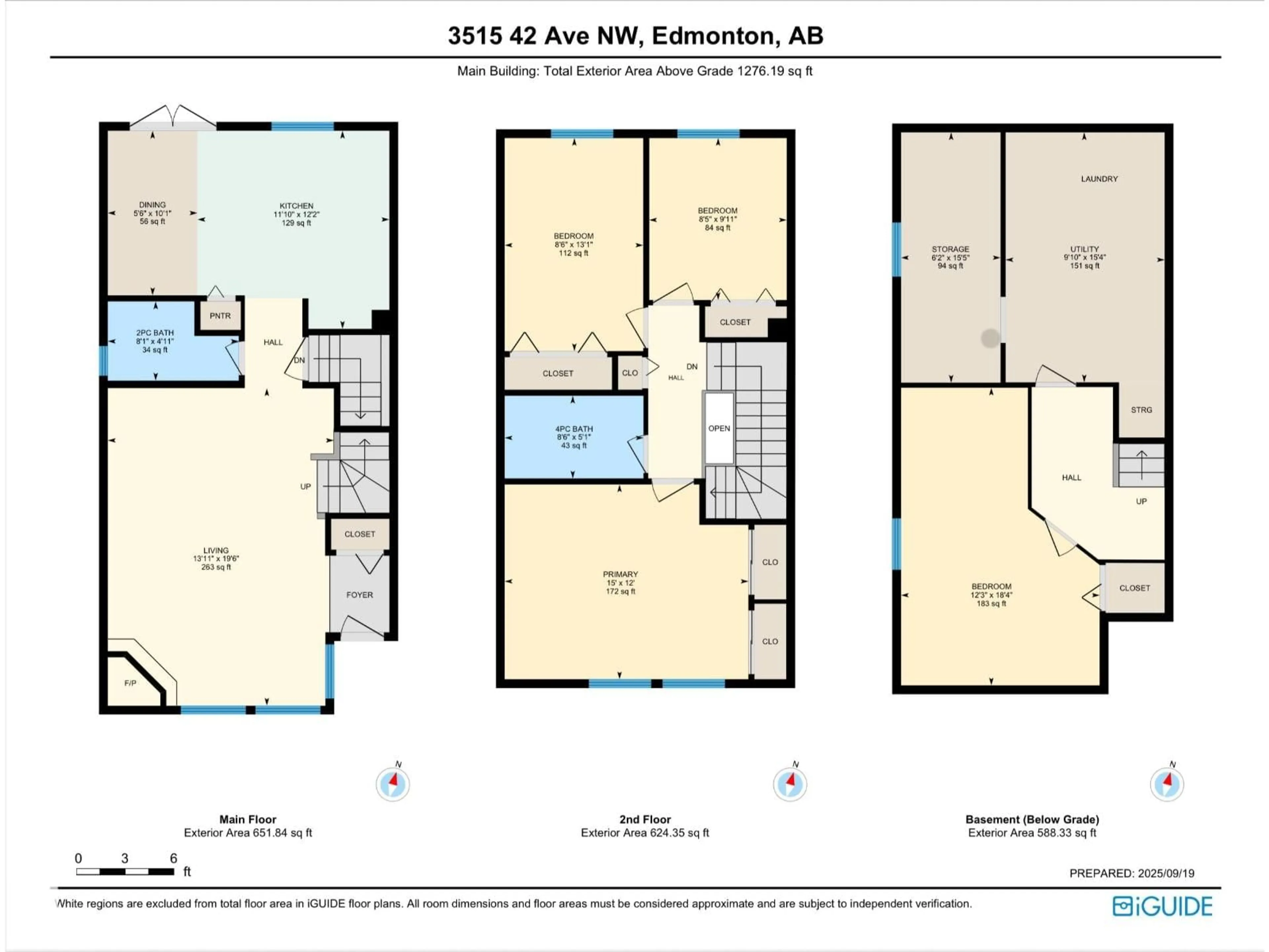 Floor plan for 3515 42 AV, Edmonton Alberta T6L5C7