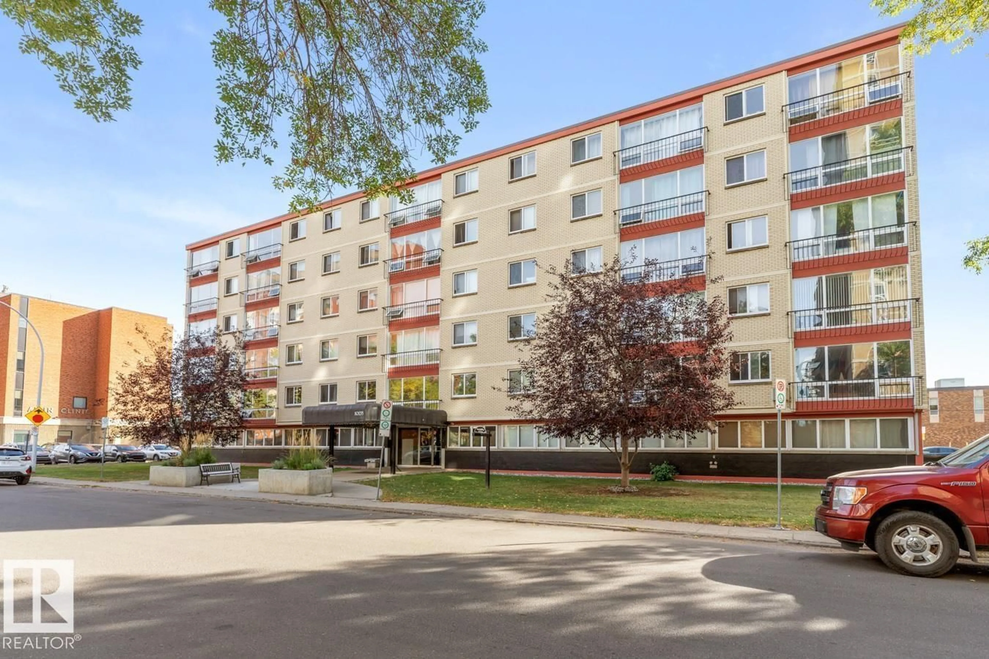 Patio, street for #205 - 10135 120 ST, Edmonton Alberta T5K2A1