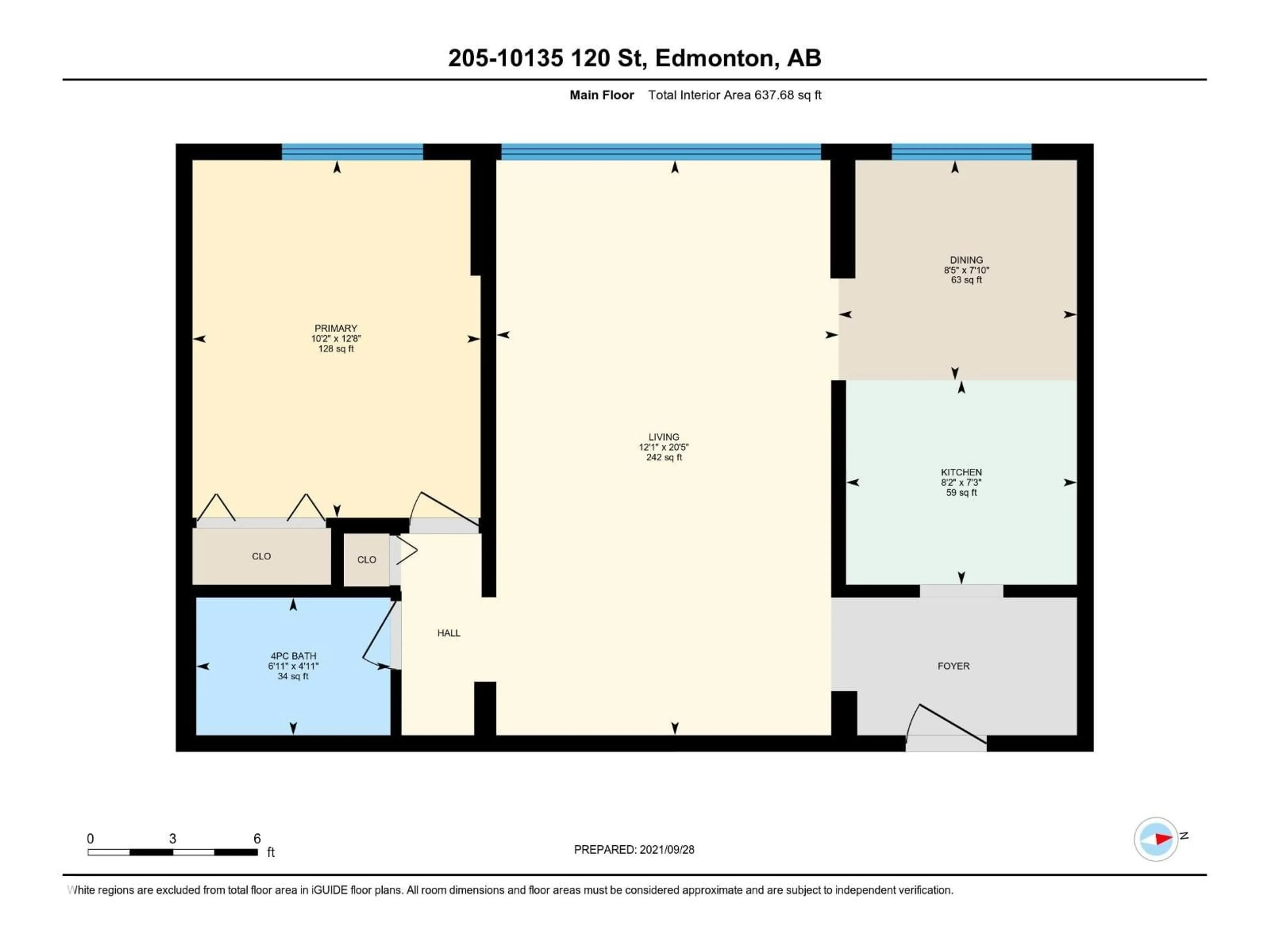 Floor plan for #205 - 10135 120 ST, Edmonton Alberta T5K2A1