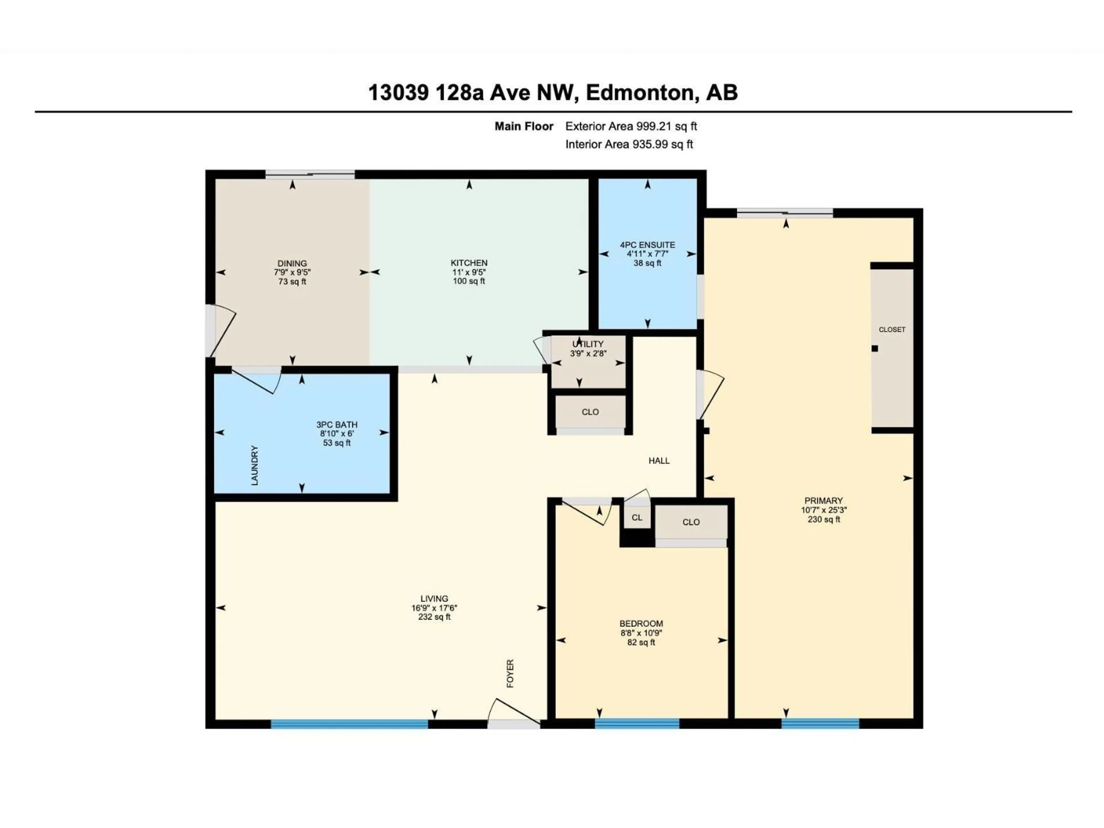 Floor plan for 13039 128A AV, Edmonton Alberta T5L3H8