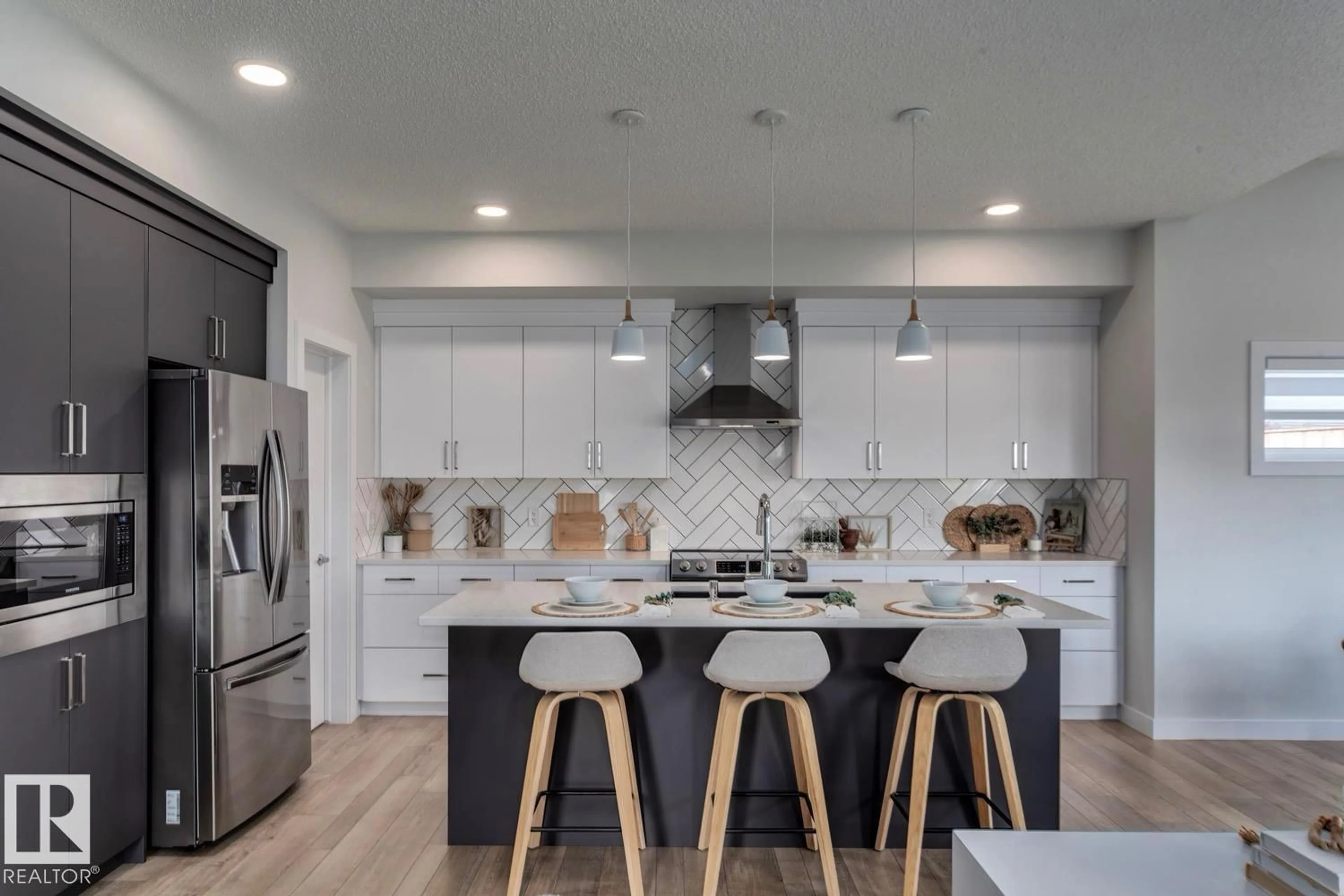 Contemporary kitchen, ceramic/tile floor for 4601 - 4601 66 ST, Beaumont Alberta T4X2X5