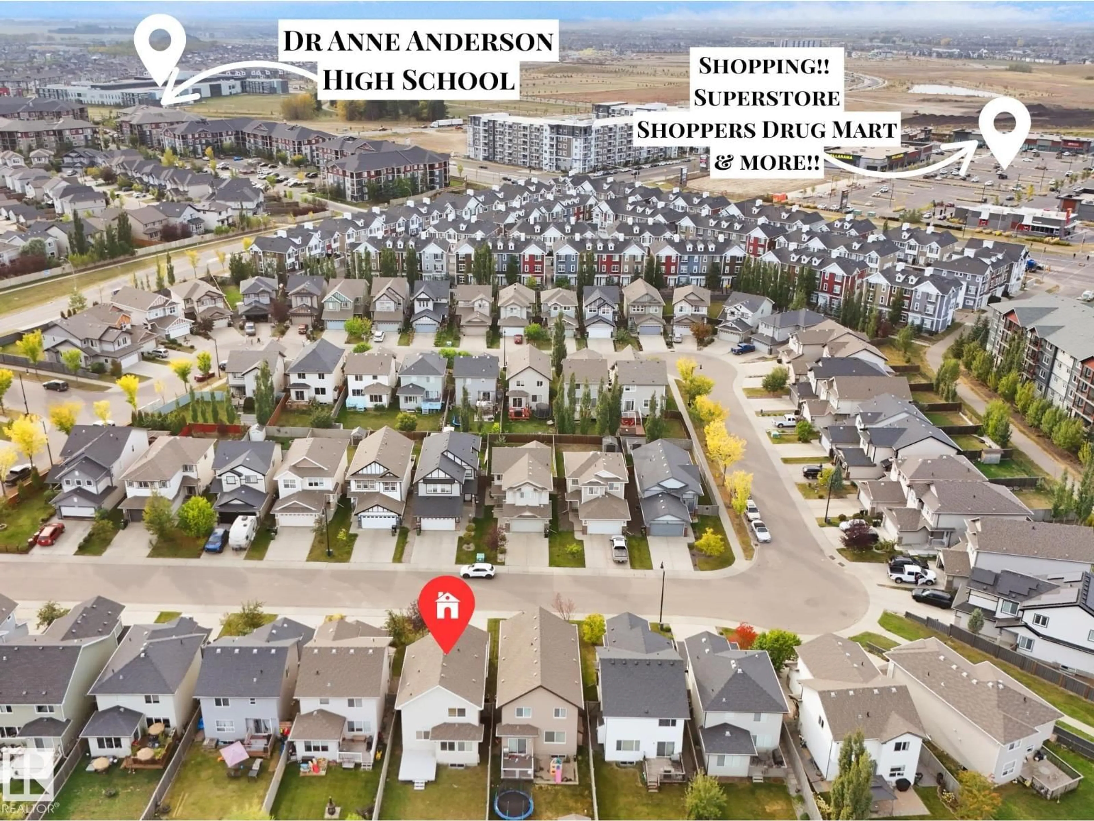 A pic from outside/outdoor area/front of a property/back of a property/a pic from drone, street for 2533 COLE CR, Edmonton Alberta T6W2A3