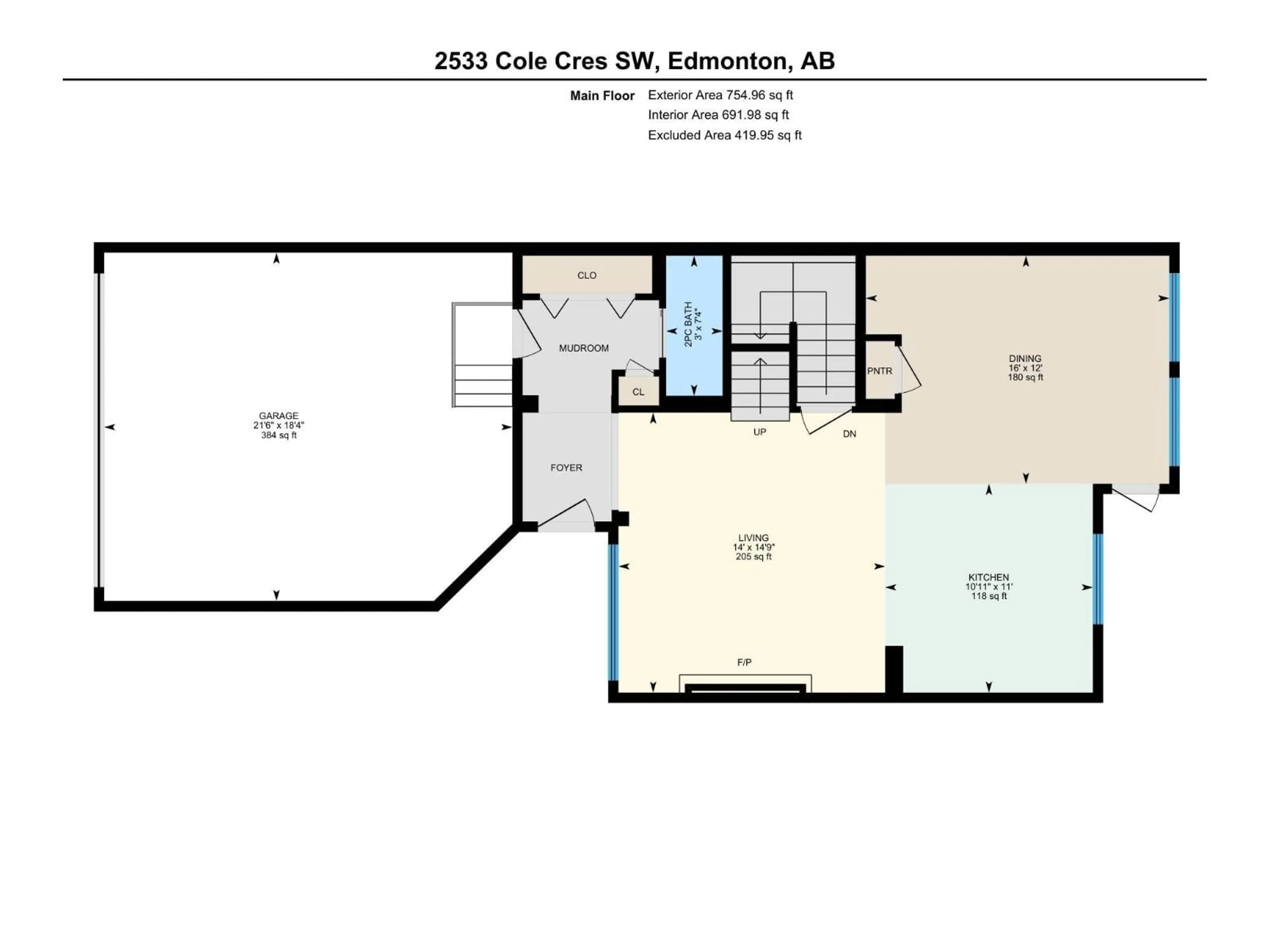 Floor plan for 2533 COLE CR, Edmonton Alberta T6W2A3