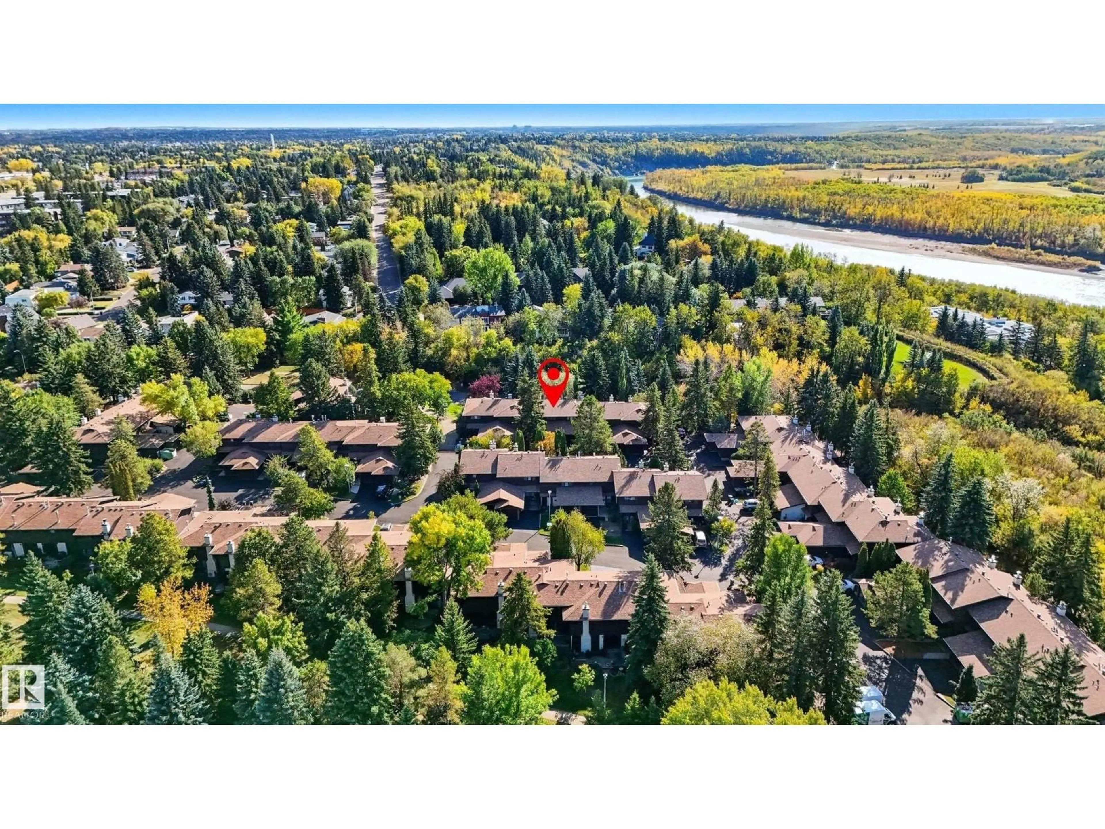 A pic from outside/outdoor area/front of a property/back of a property/a pic from drone, forest/trees view for 183 HEARTHSTONE NW, Edmonton Alberta T6H5E5