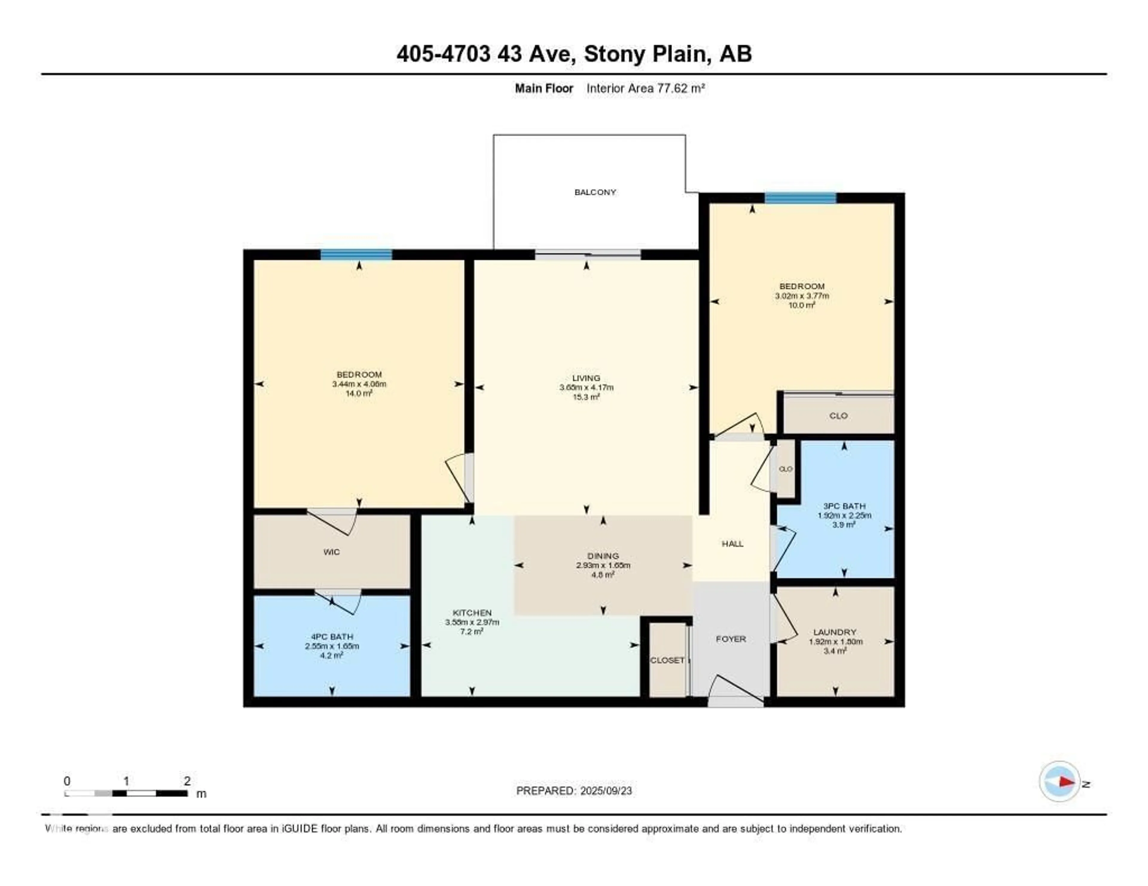 Floor plan for 405 - 4703 43 AV, Stony Plain Alberta T7Z2S7