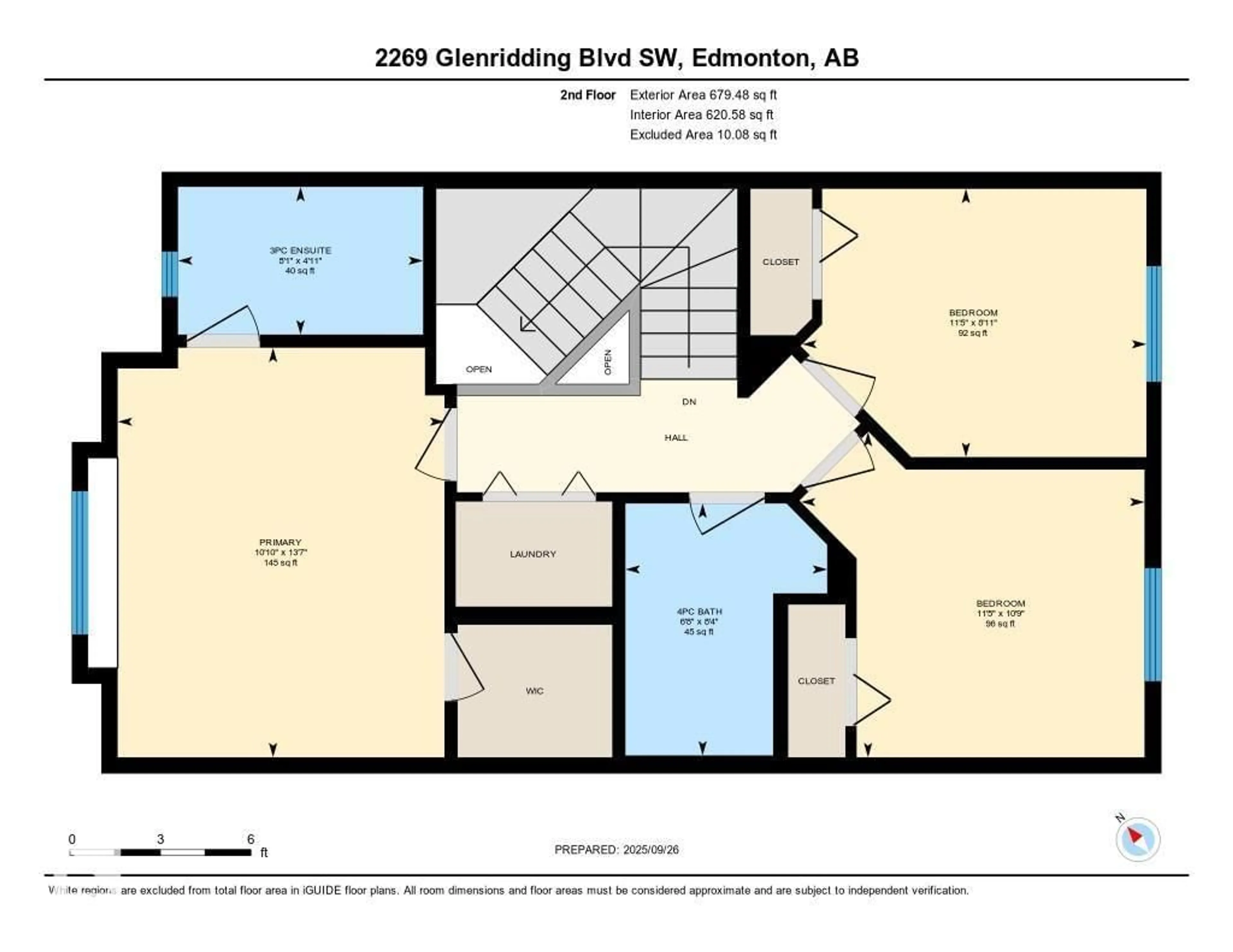 Floor plan for 2269 GLENRIDDING BV, Edmonton Alberta T6W3P4