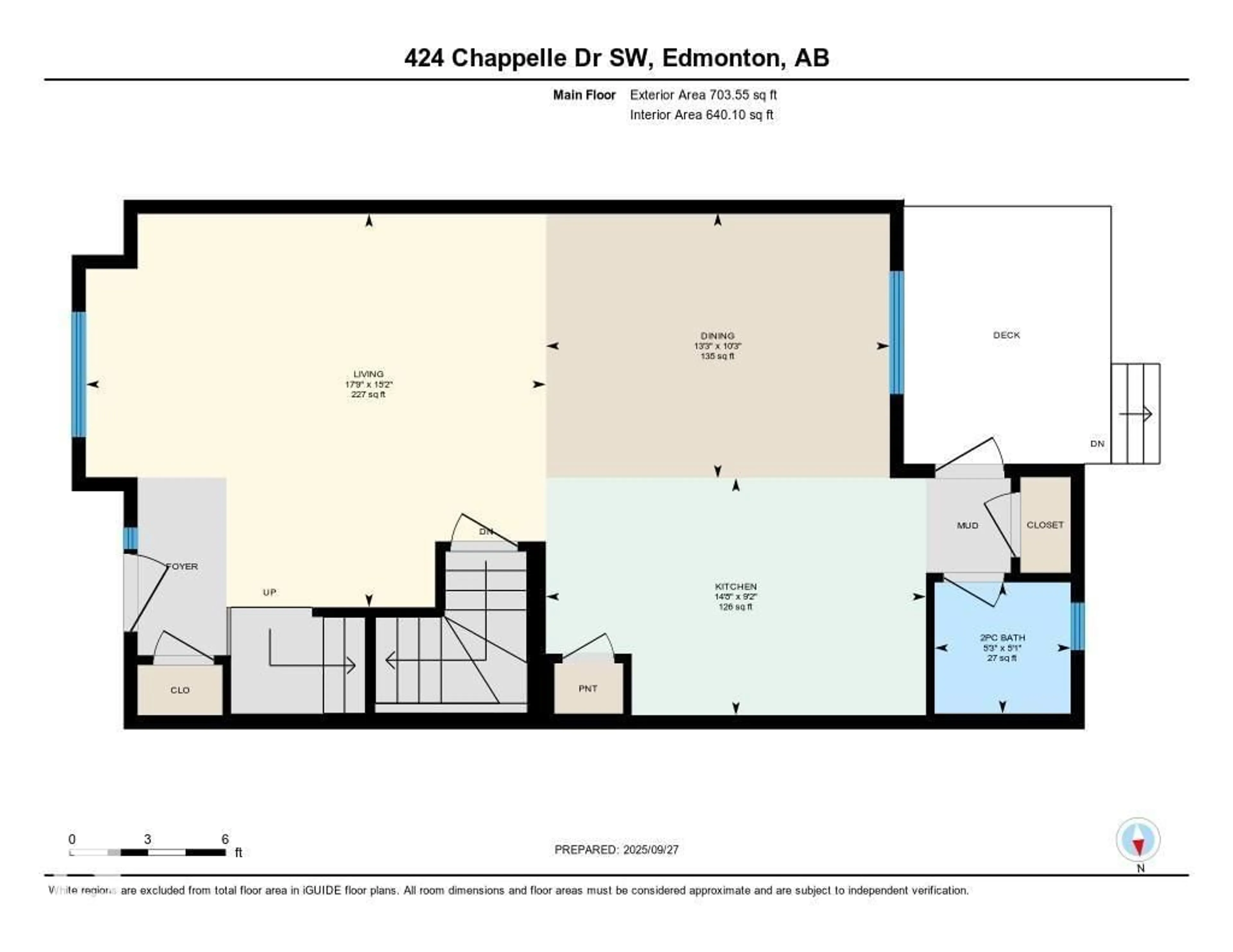 Floor plan for 424 CHAPPELLE DR, Edmonton Alberta T6W0Z3