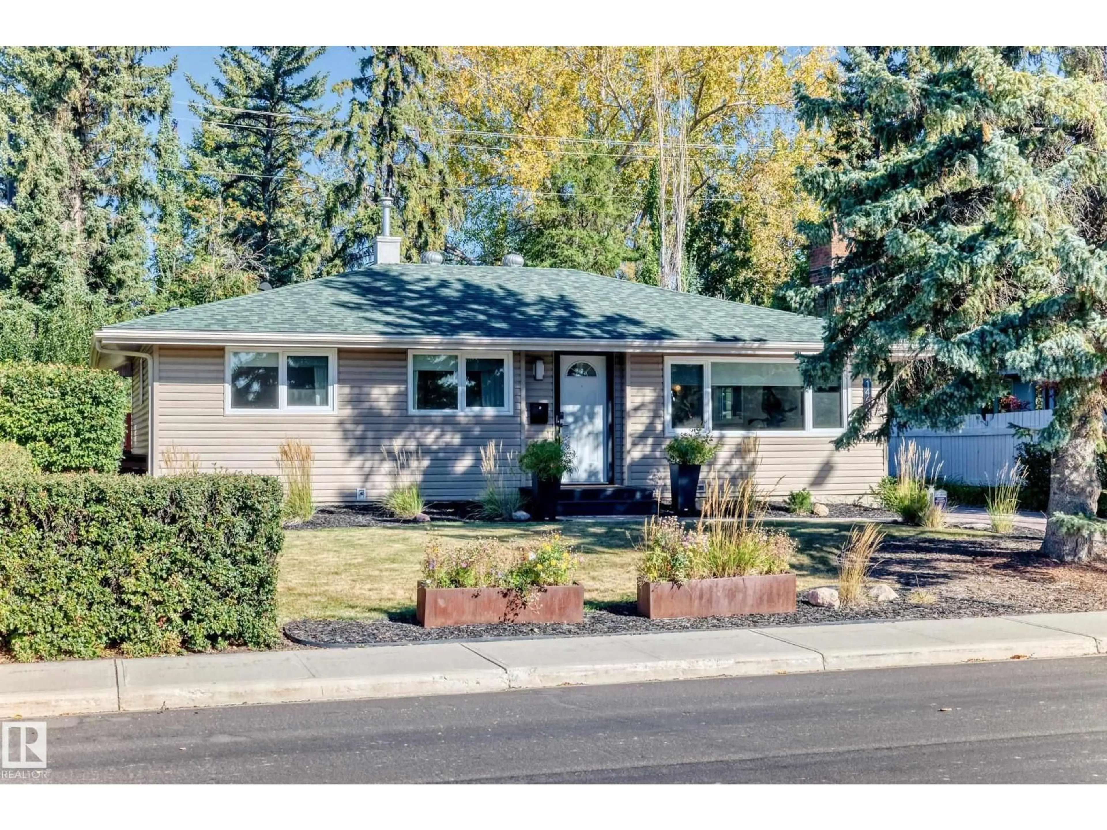 Home with vinyl exterior material, street for NW - 14608 80 AV, Edmonton Alberta T5R3K6