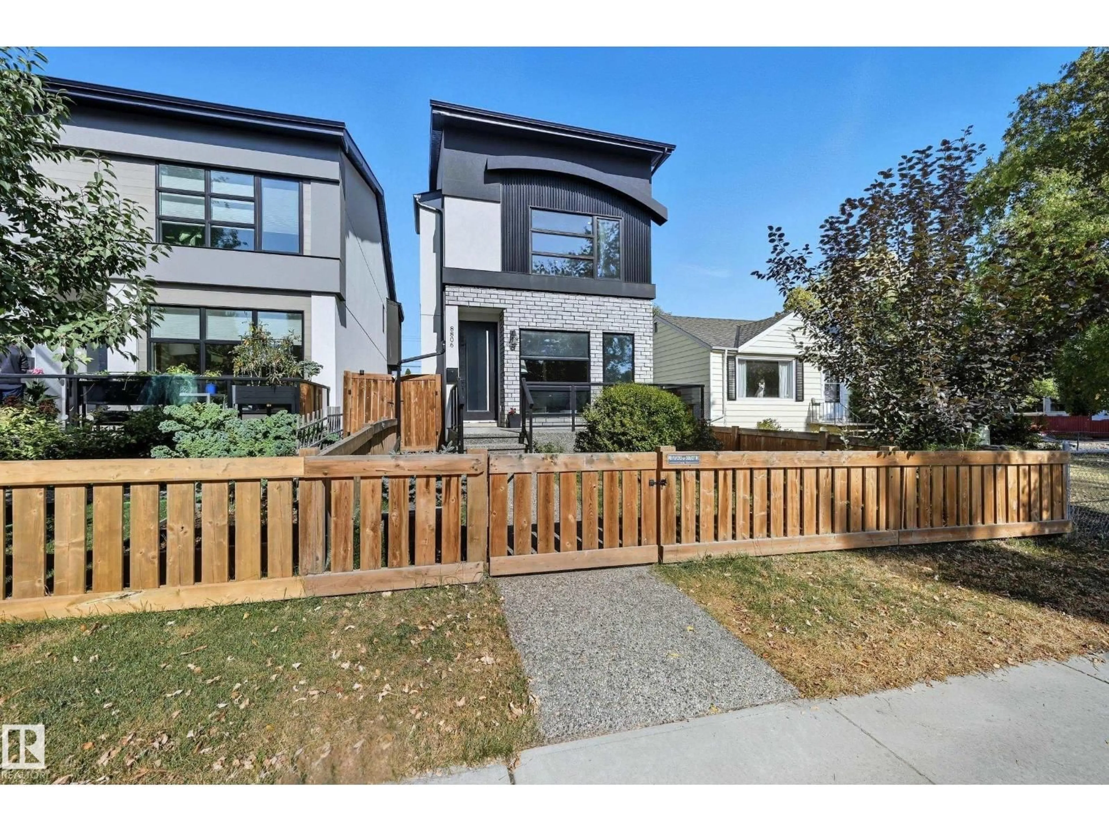 Home with brick exterior material, street for 8806 85 AV, Edmonton Alberta T6C1G9