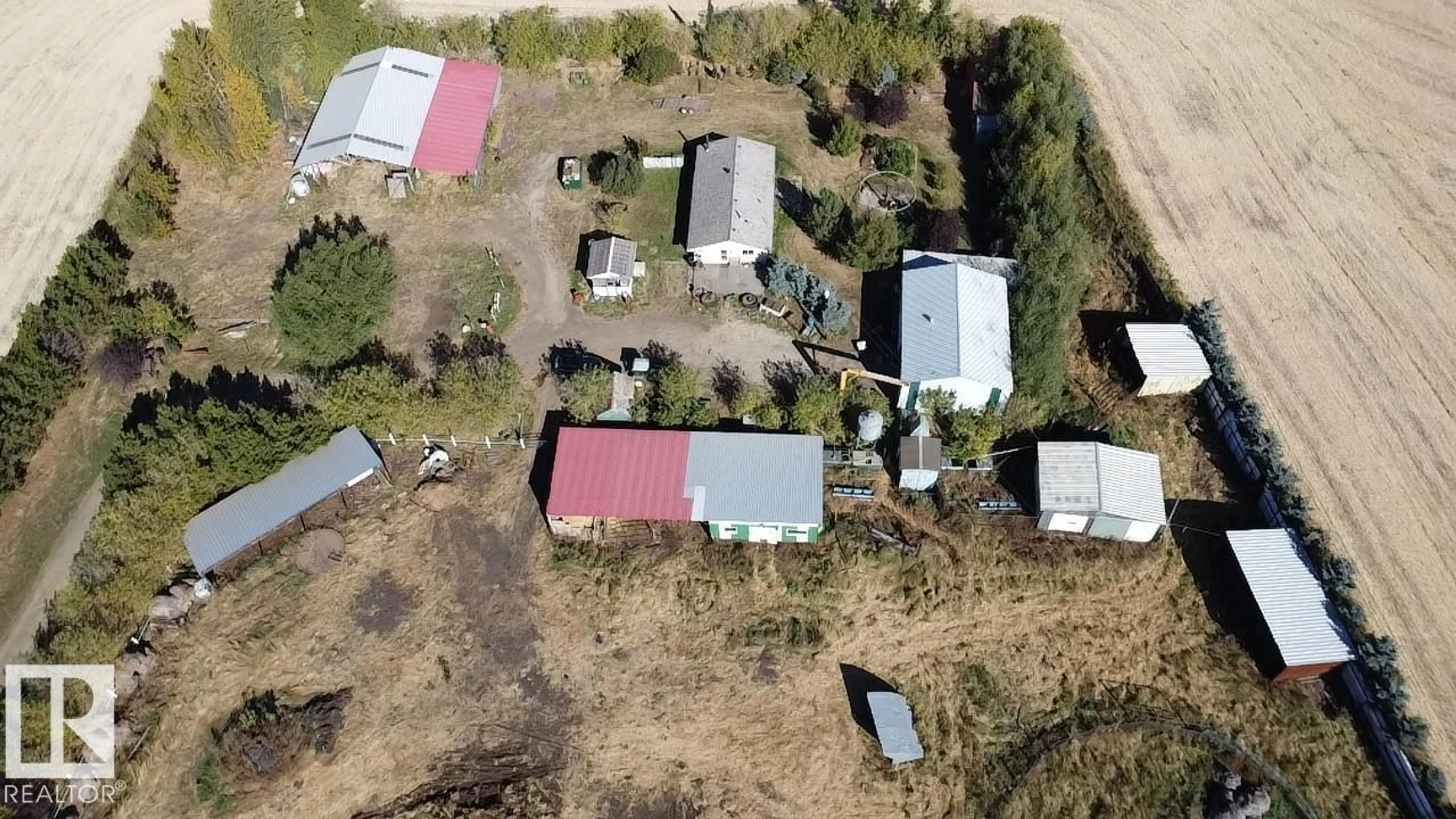 A pic from outside/outdoor area/front of a property/back of a property/a pic from drone, street for 21542 TWP 492, Rural Camrose County Alberta T0B1Z0