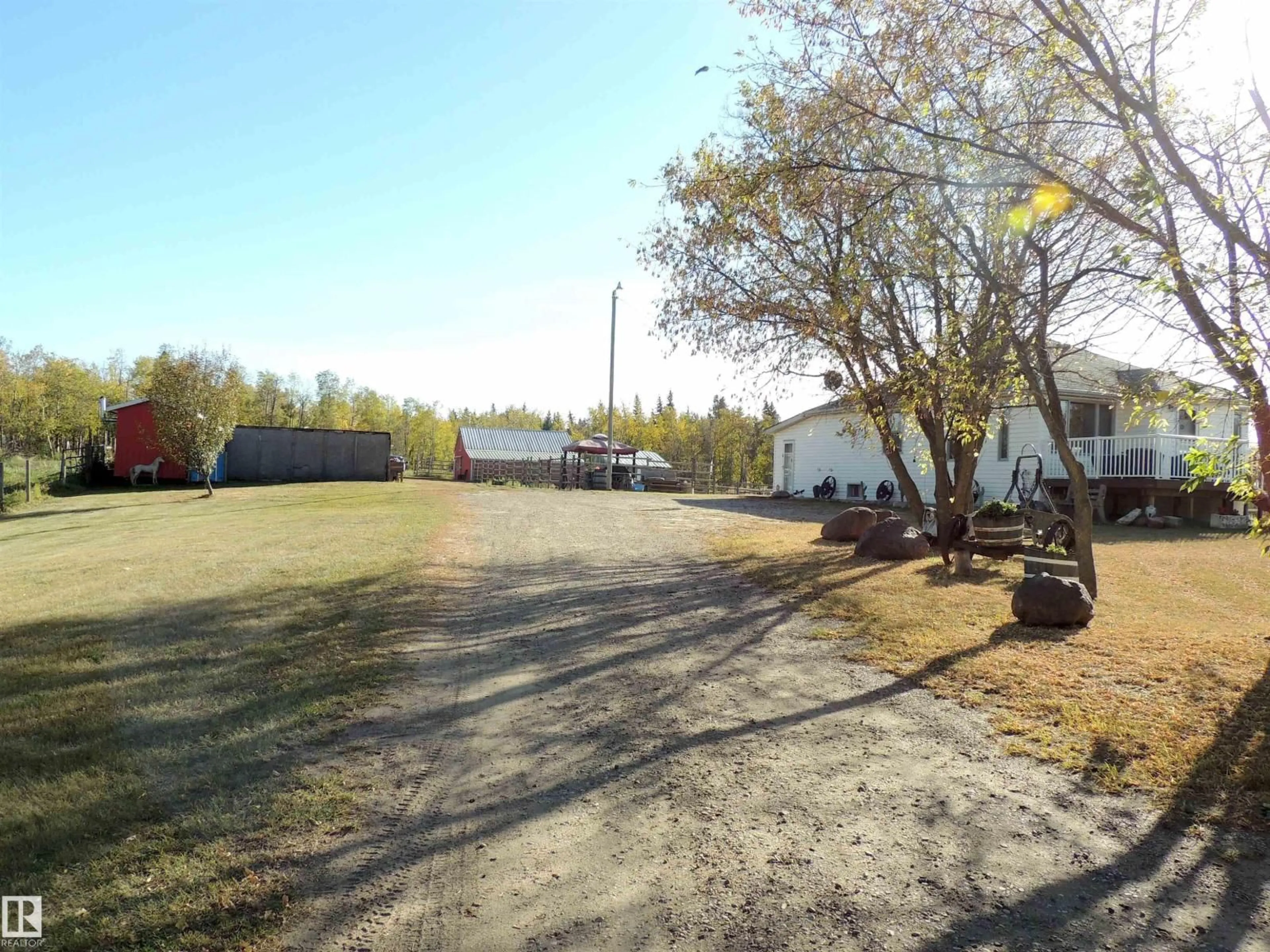 A pic from outside/outdoor area/front of a property/back of a property/a pic from drone, street for 23005 TWP ROAD 572, Rural Sturgeon County Alberta T0A1N5