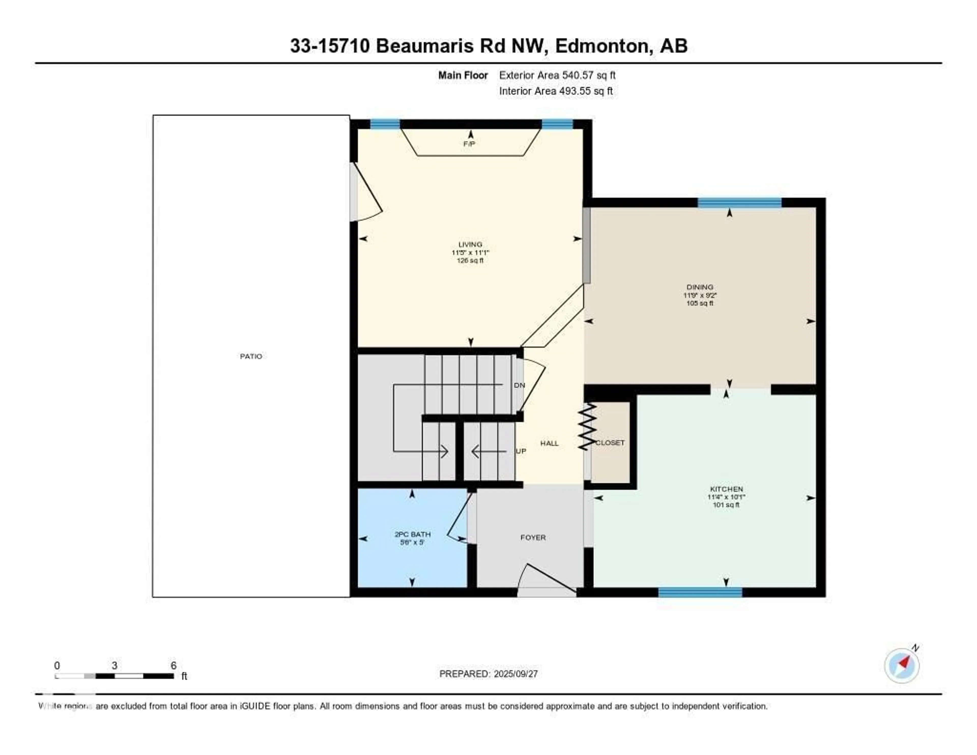 Floor plan for #33 - 15710 BEAUMARIS RD, Edmonton Alberta T5X5E2