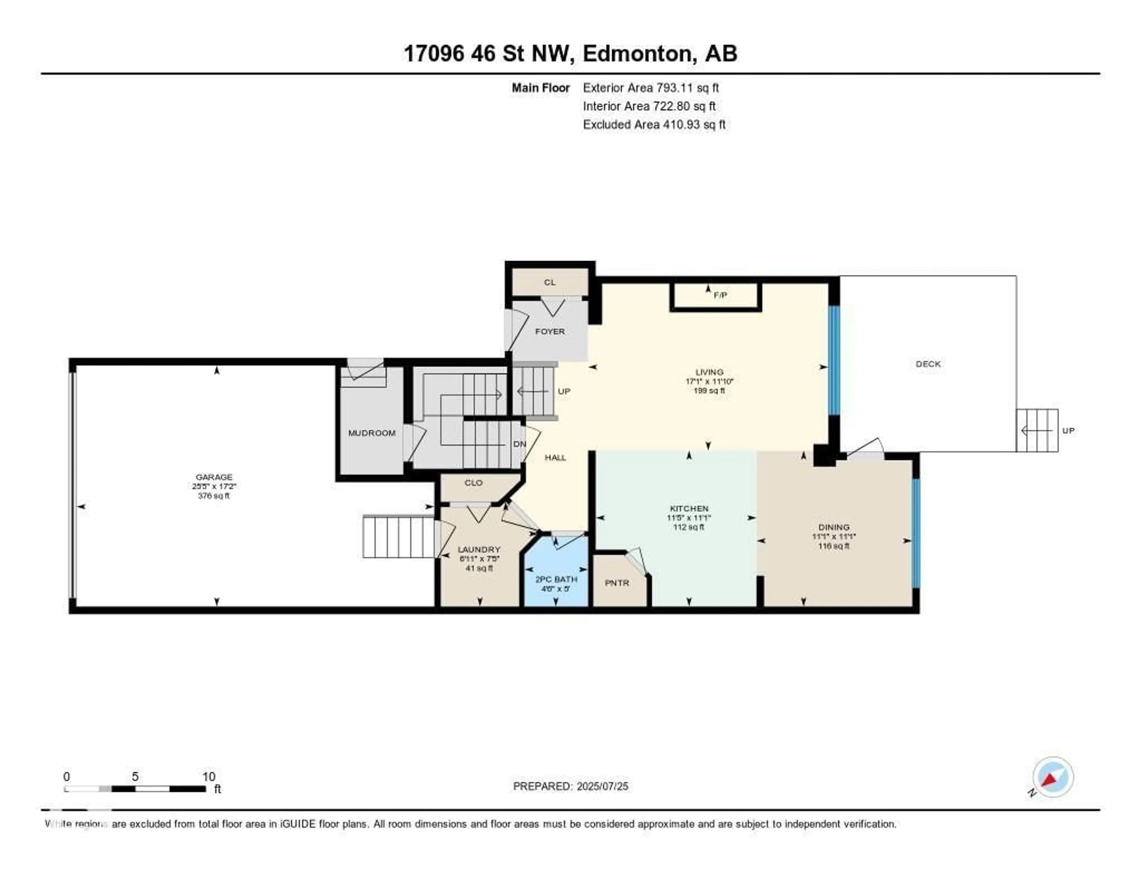 Floor plan for NW - 17096 46 ST, Edmonton Alberta T5Y4B1