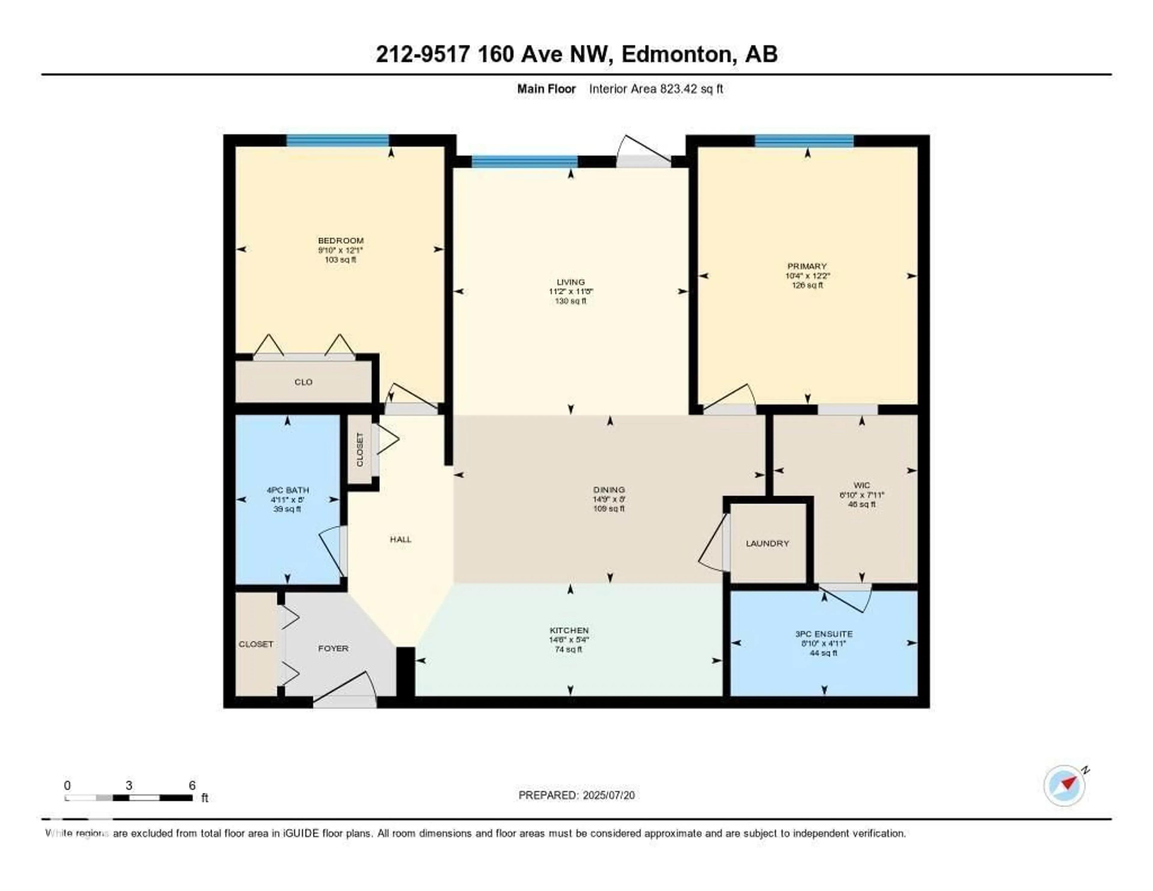 Floor plan for #212 - 9517 160 AV, Edmonton Alberta T5Z0N1