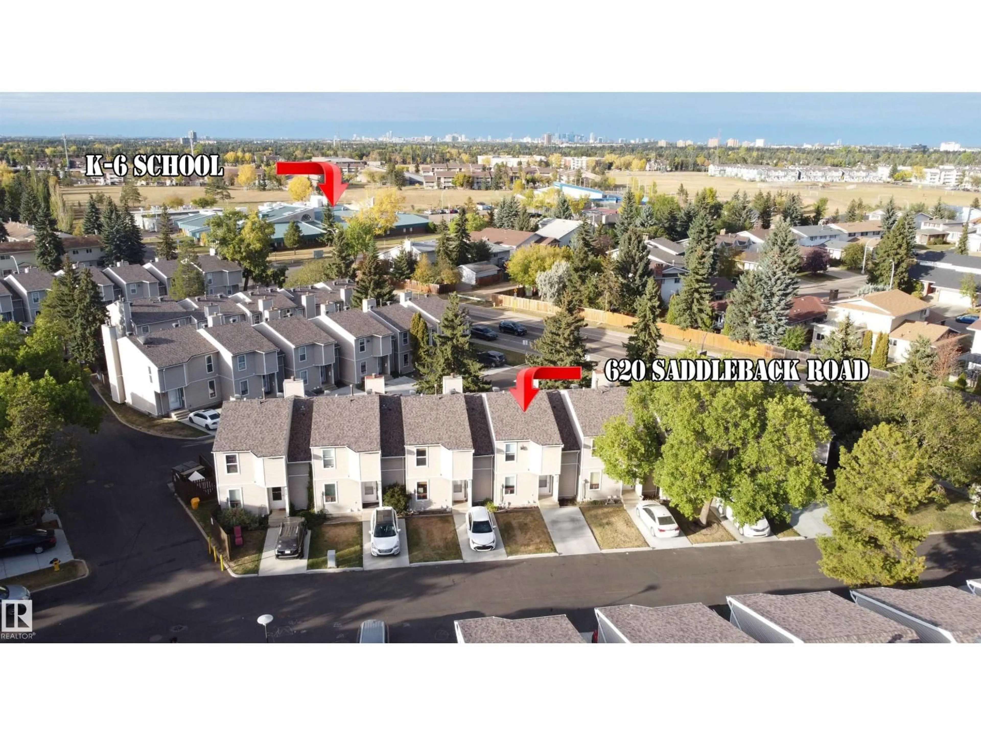 A pic from outside/outdoor area/front of a property/back of a property/a pic from drone, street for 620 SADDLEBACK RD, Edmonton Alberta T6J4Z3