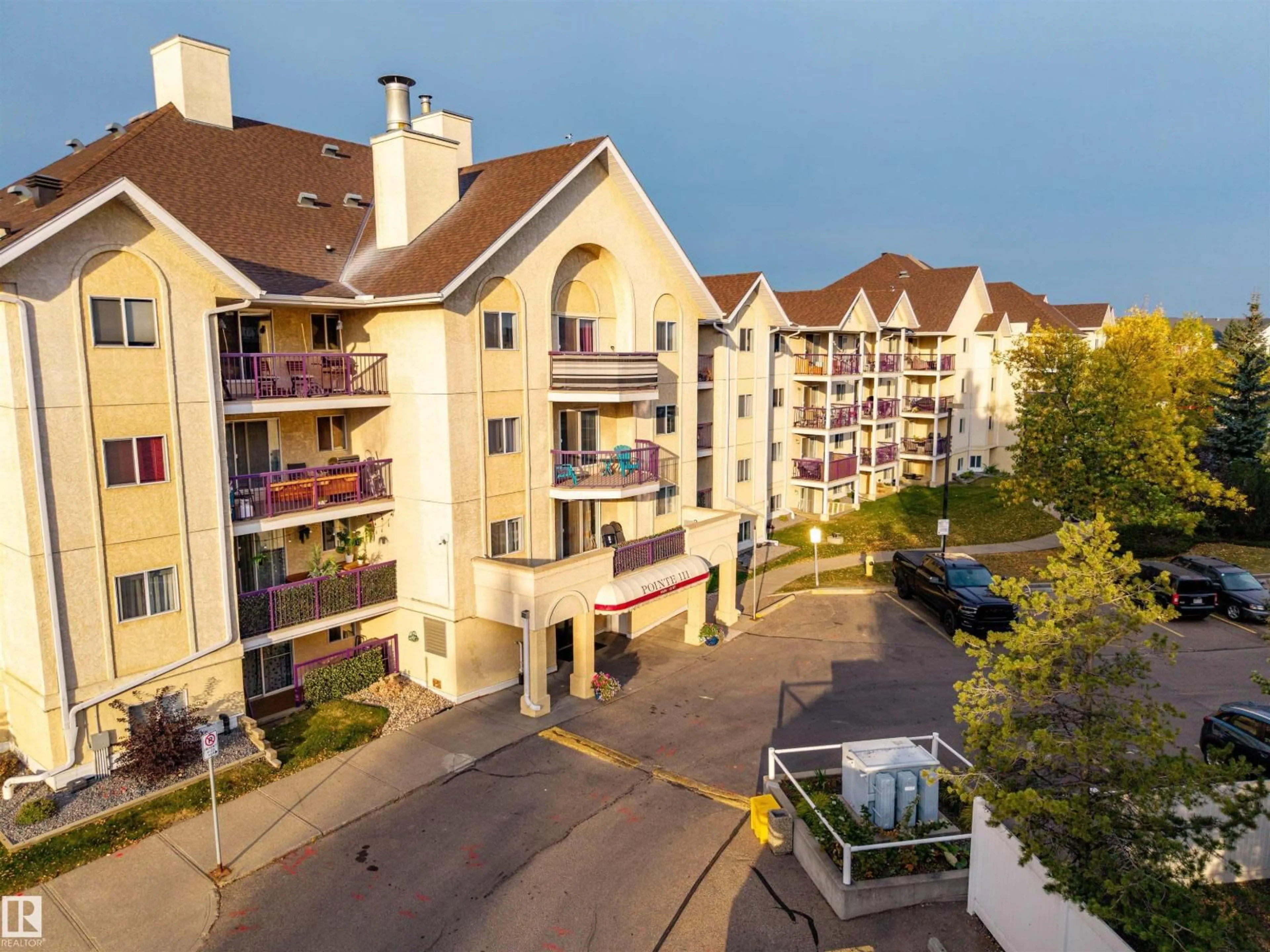 A pic from outside/outdoor area/front of a property/back of a property/a pic from drone, city buildings view from balcony for 366 - 10520 120 ST, Edmonton Alberta T5H4L9